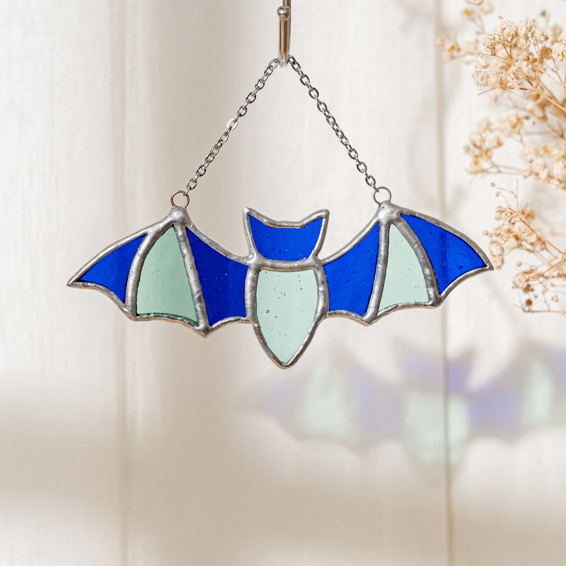 Whimsical Stained Glass Bat for Fun Wall Art