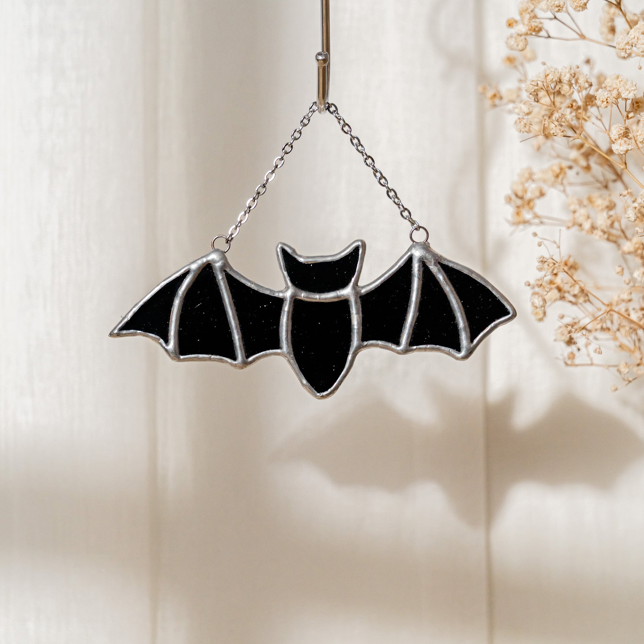 Playful Stained Glass Bat A Fun Touch for Walls and Spooky Halloween Gifts