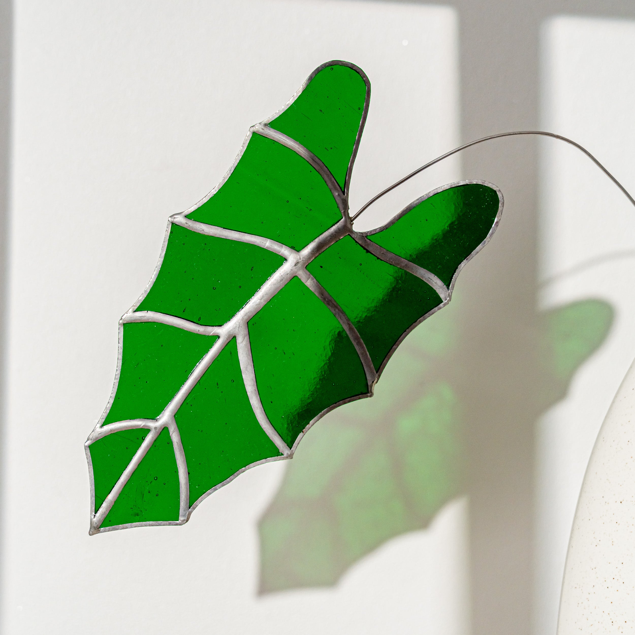 Monstera Leaf Stained Glass Suncatcher