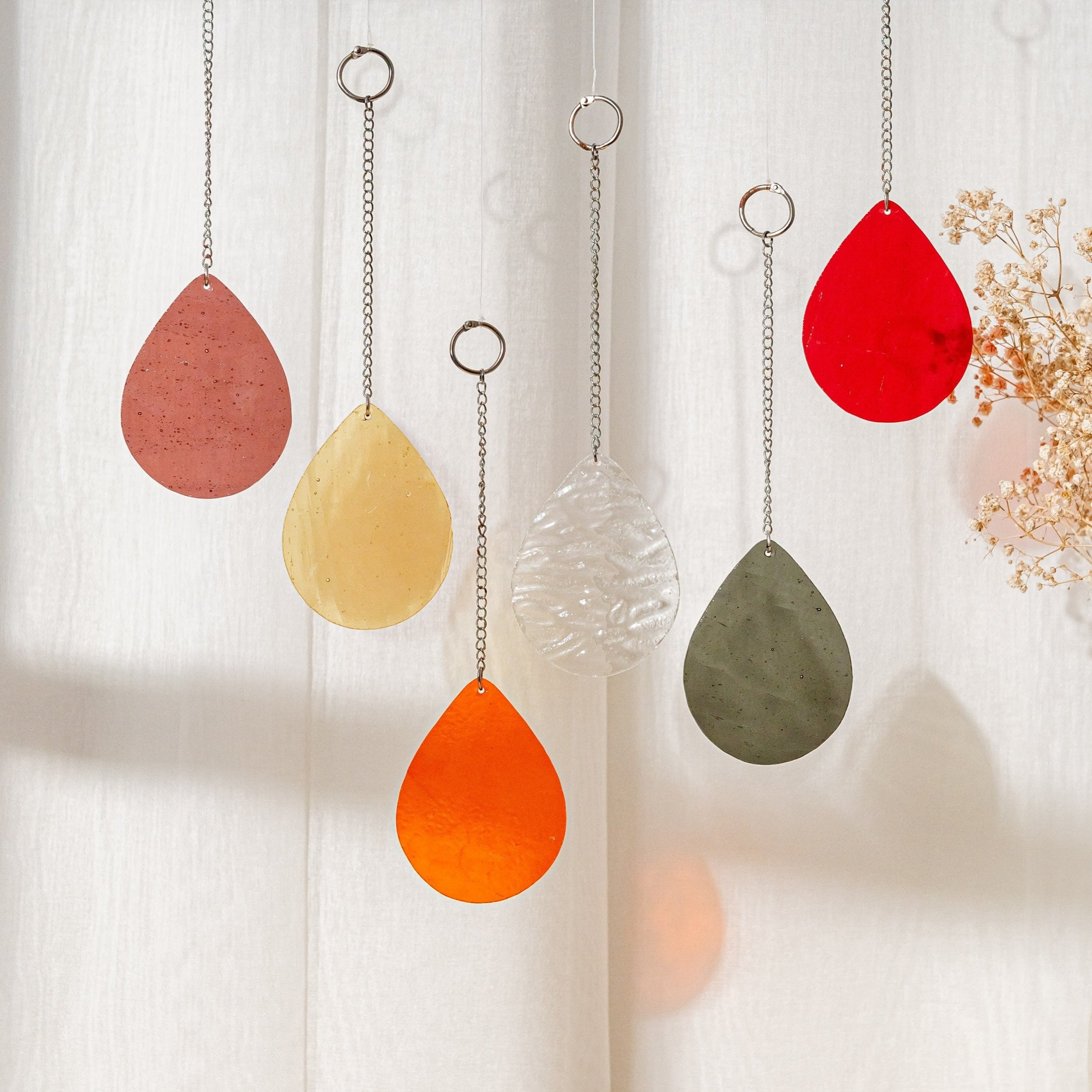 Colorful Stained Glass Droplets Suncatcher for Cozy Home Vibes