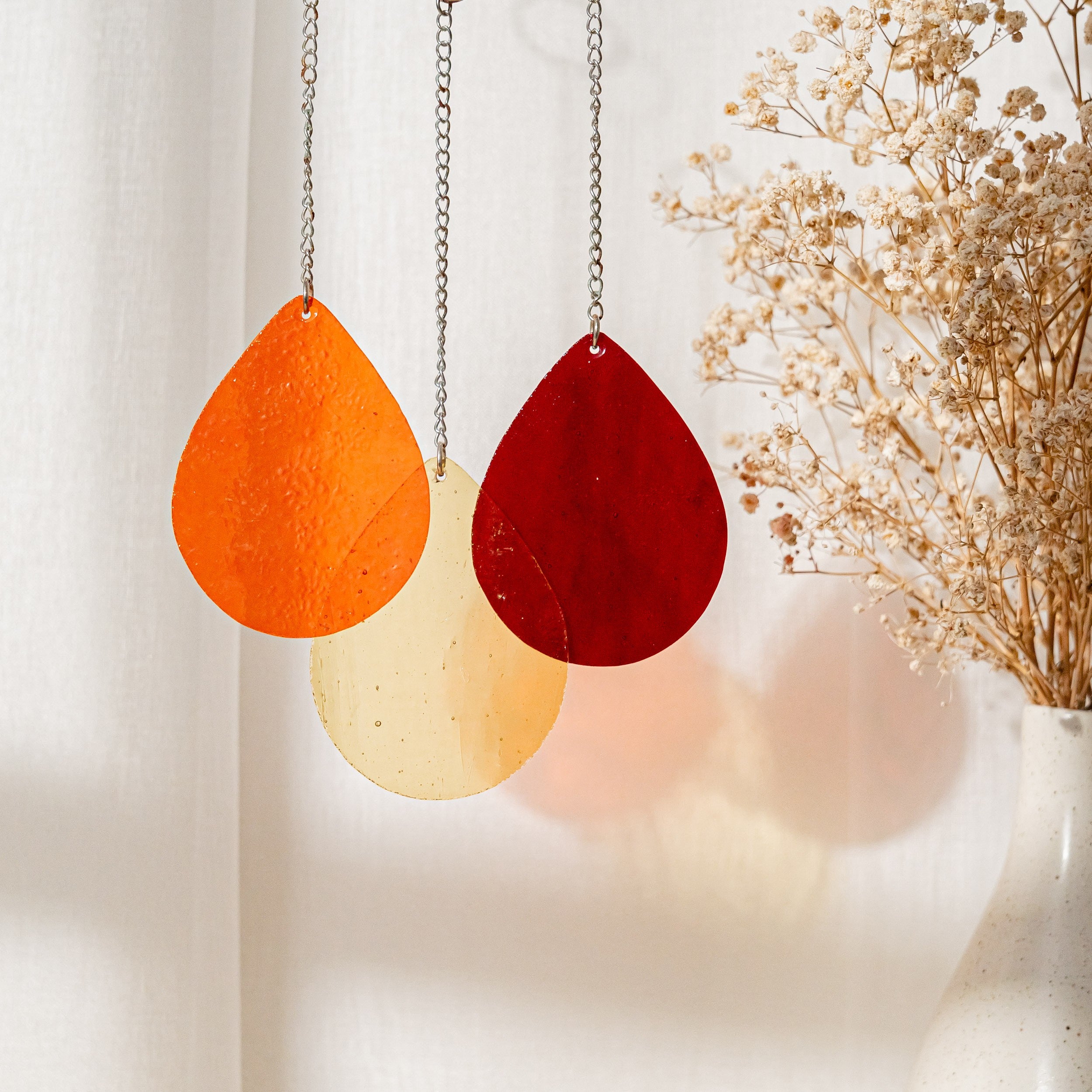 Colorful Stained Glass Droplets Suncatcher for Cozy Home Vibes