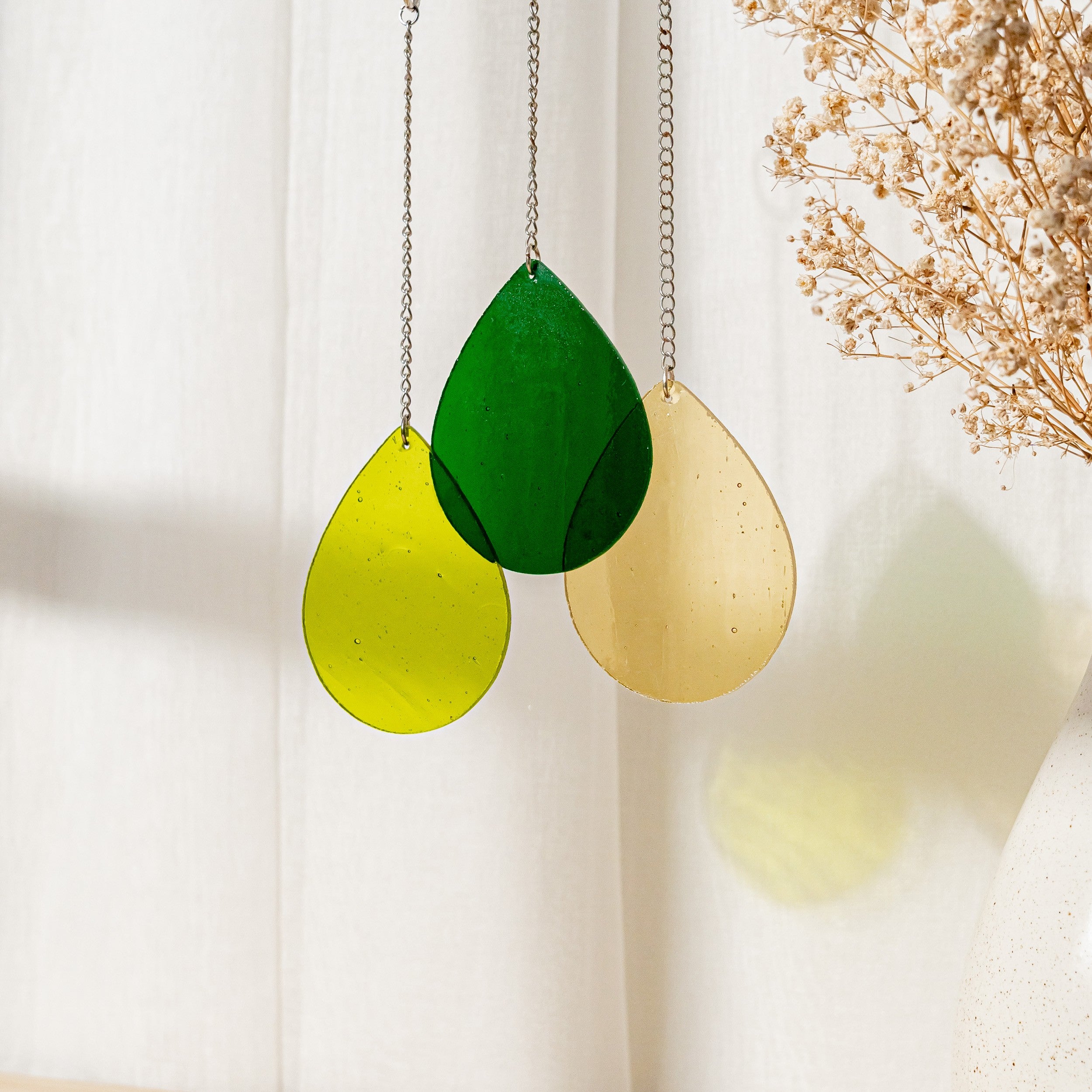 Colorful Stained Glass Droplets Suncatcher for Cozy Home Vibes