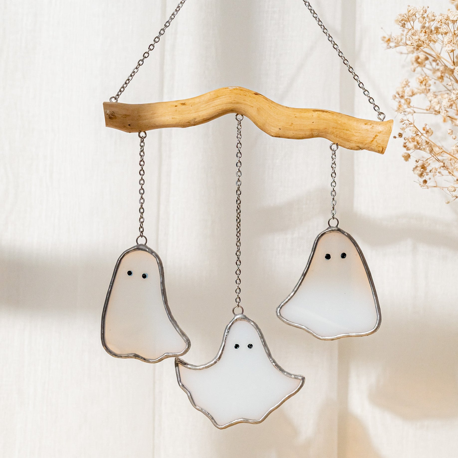 Stained Glass Ghost Wall Hanging Decor and Wall Hanging F74