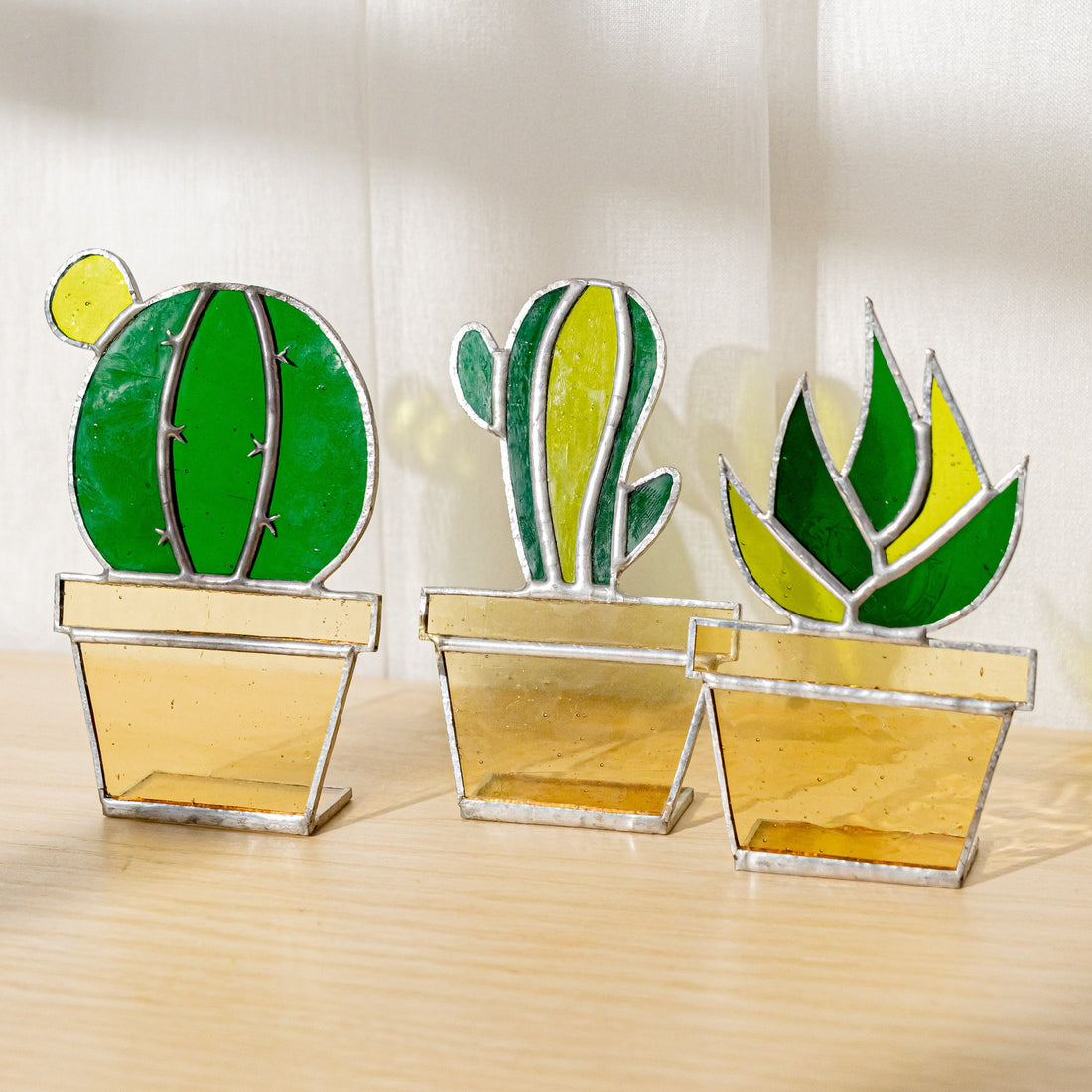 Stained Glass Cactus Decor for Stained glass table decor F50
