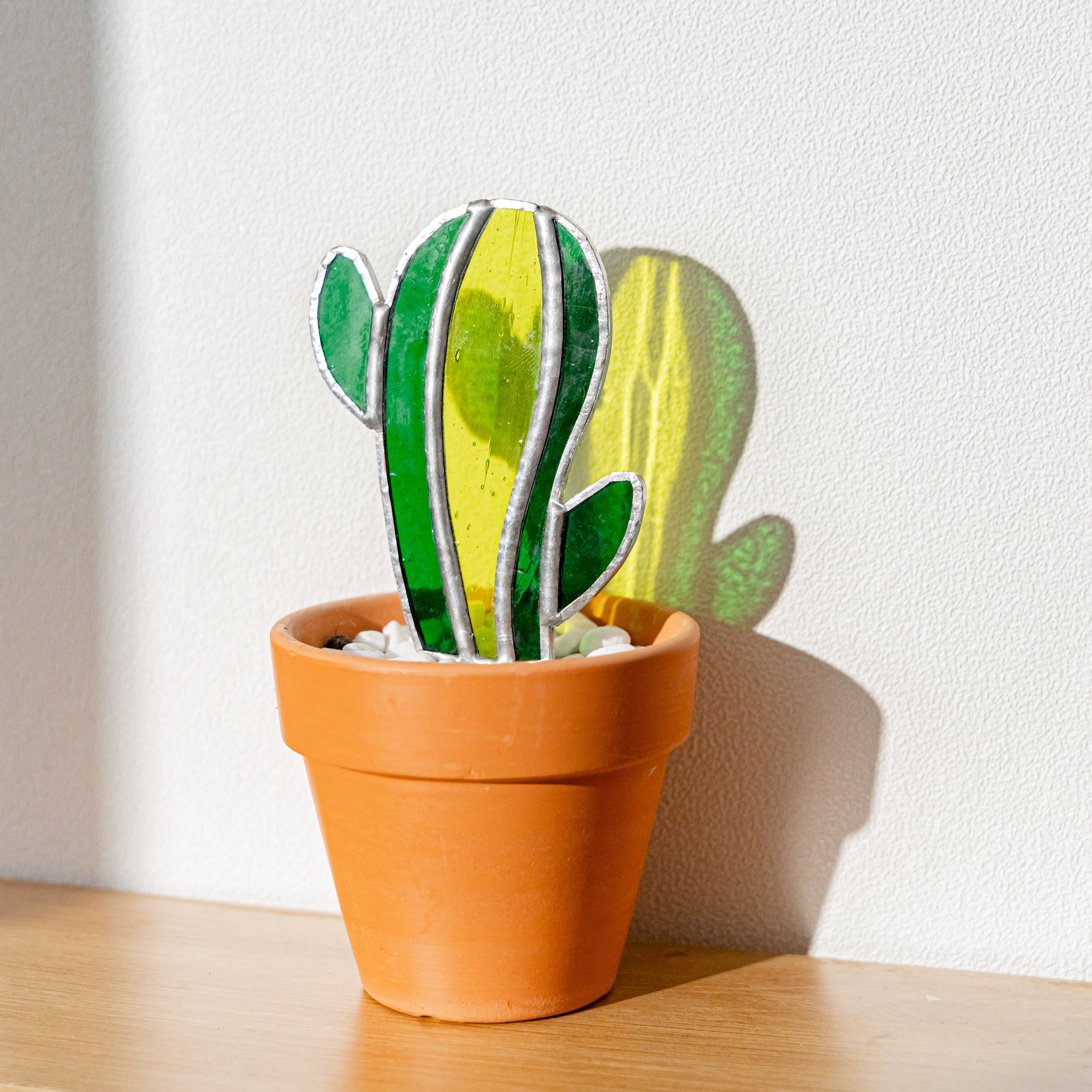 Boho Cactus Stained Glass Plant Stake