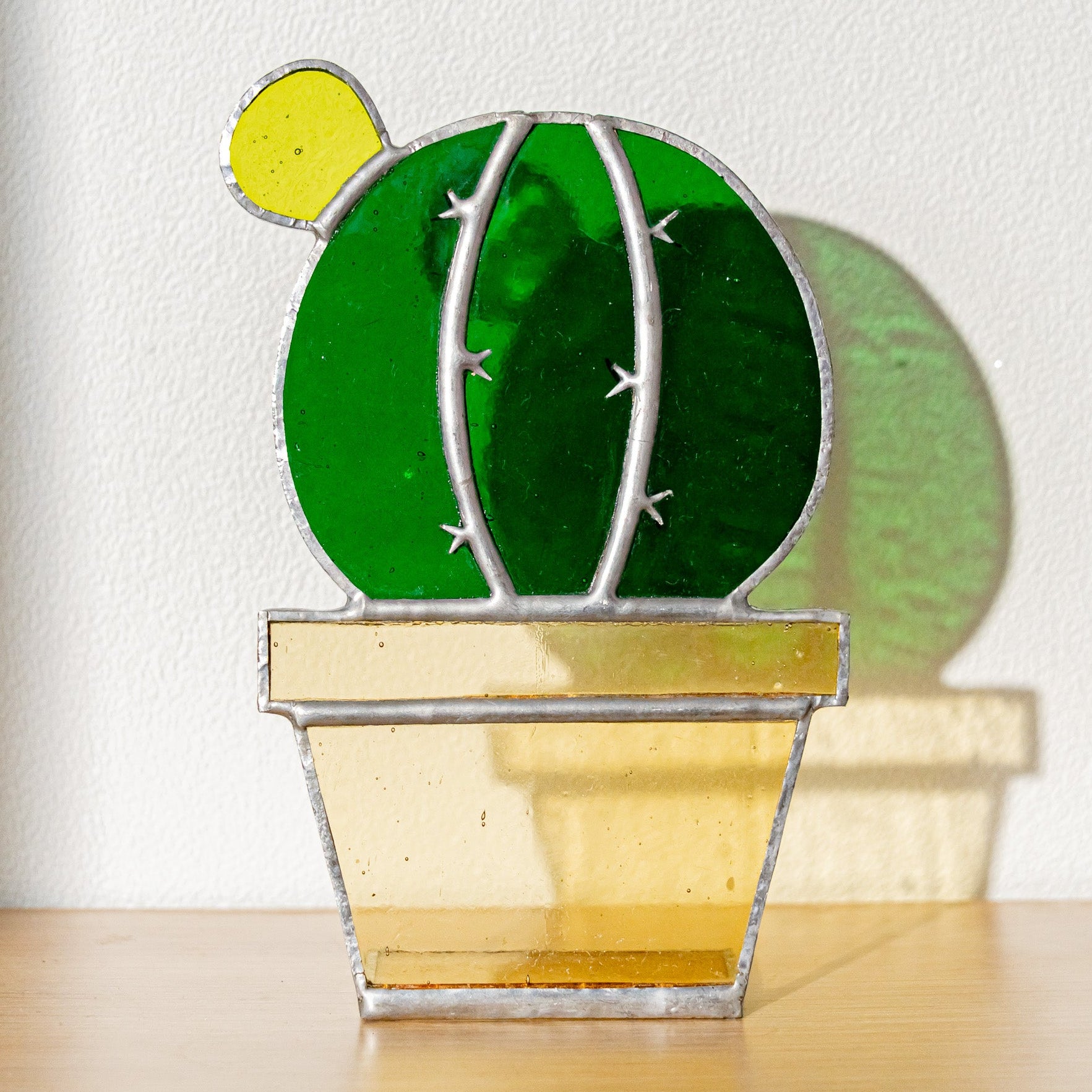 Stained Glass Cactus Decor, Stained glass table decor F50