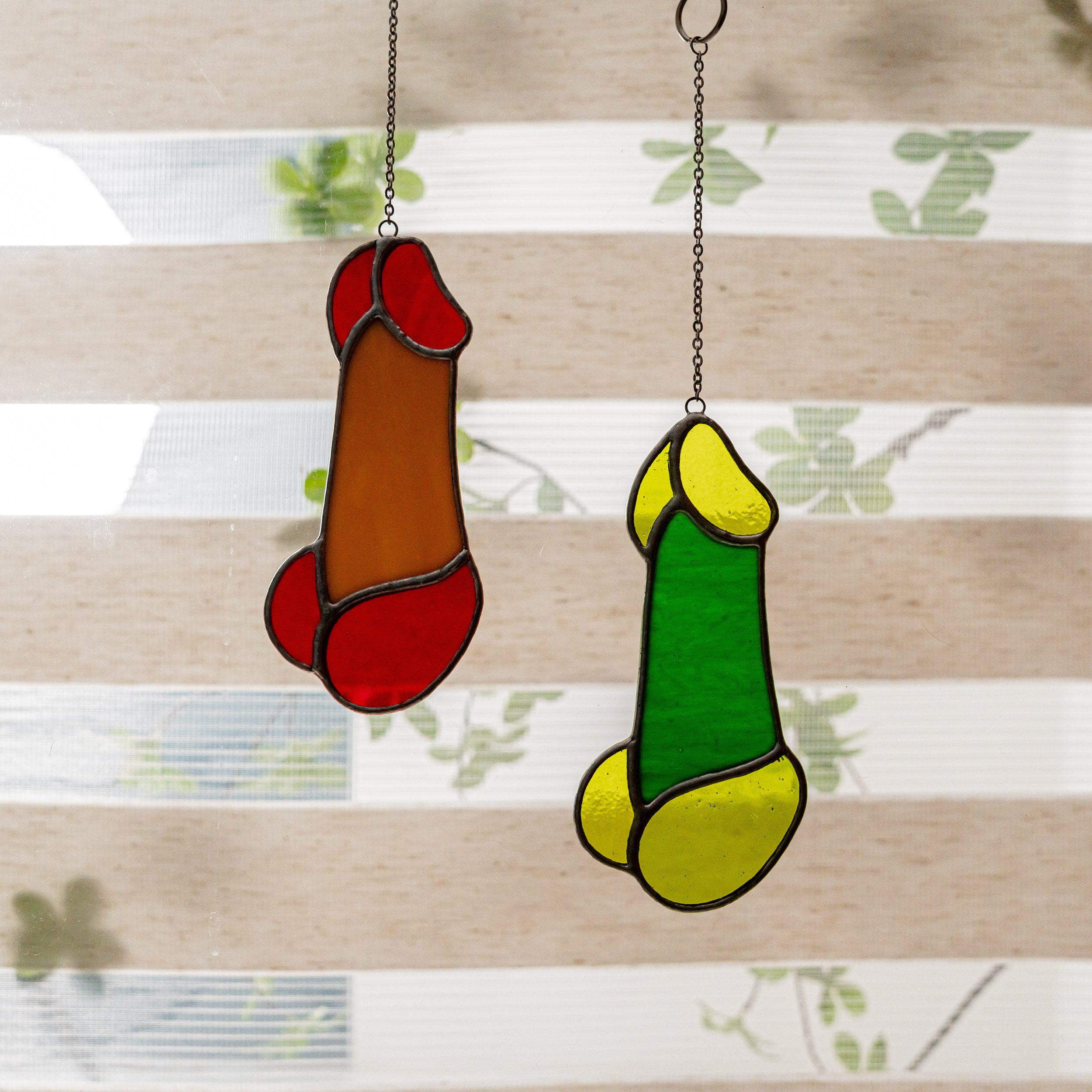 Stained Glass Penis Fun Wall Decor for Playful Artistic Touch