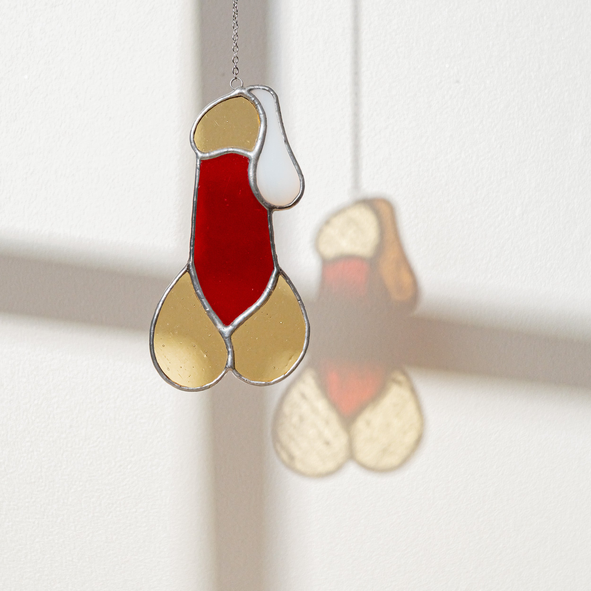 Stained Glass Penis Wall Art for Playful Home Decor