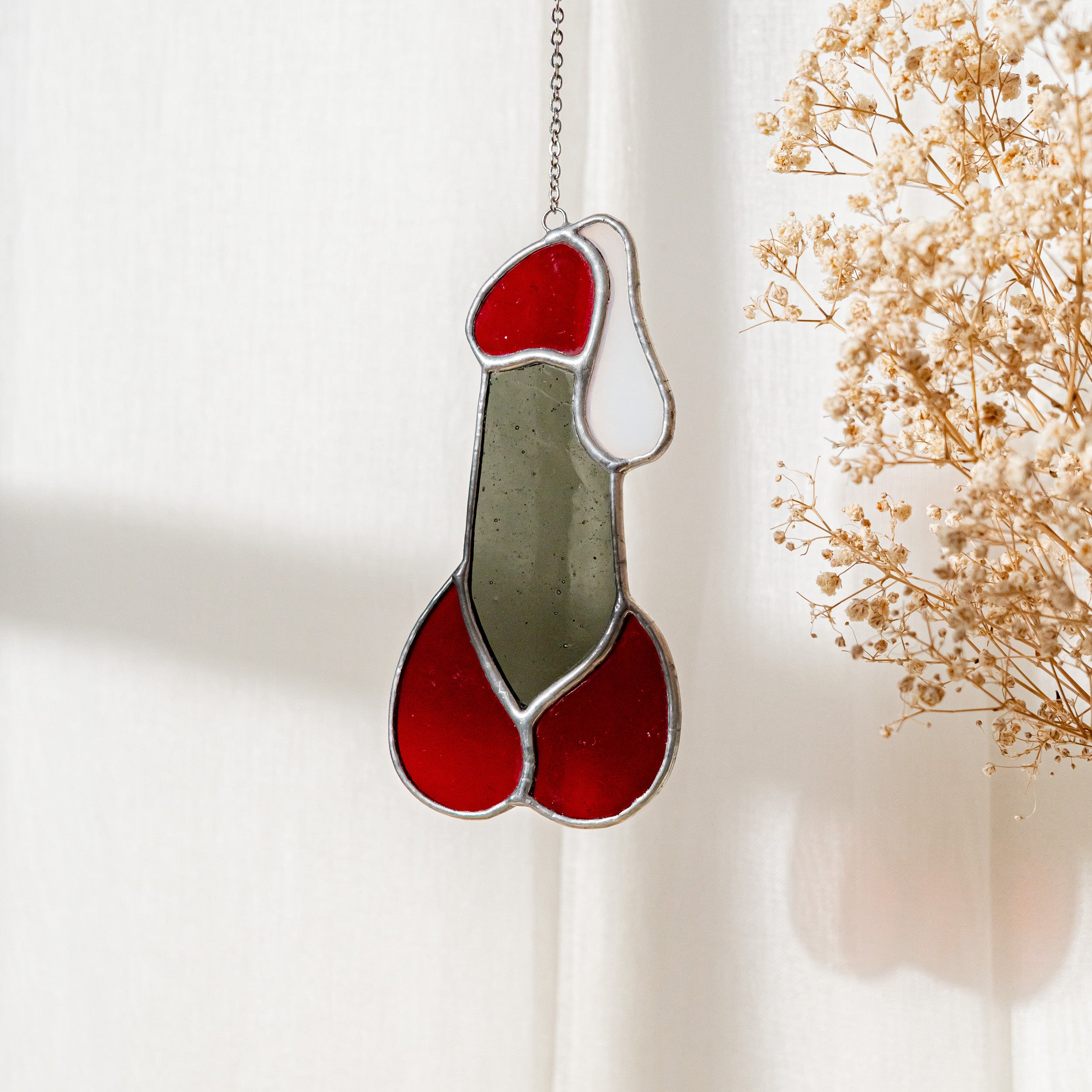 Quirky Stained Glass Penis Wall Art for a Fun and Vibrant Touch