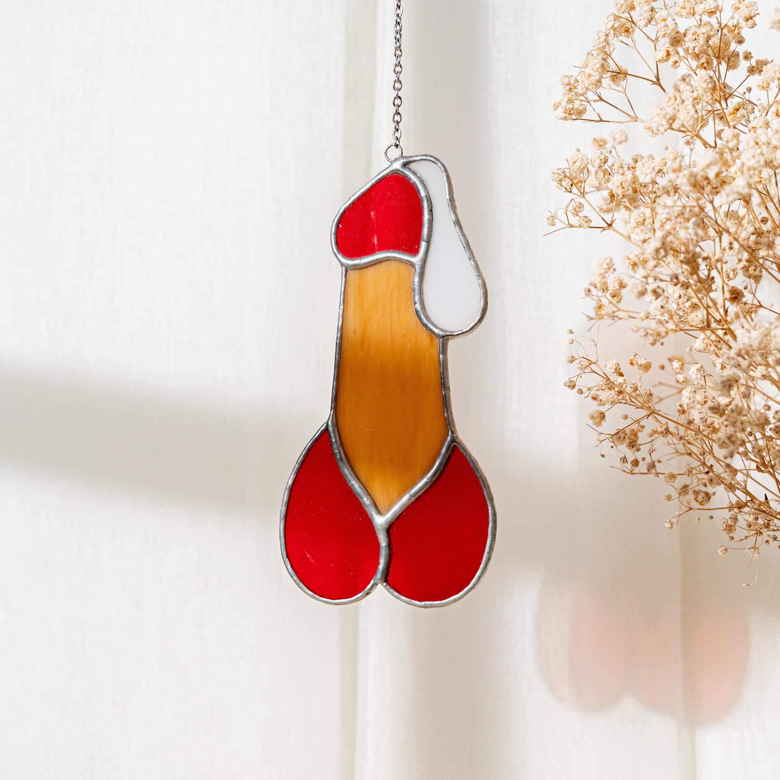 Stained Glass Penis Wall Art for Playful Home Decor