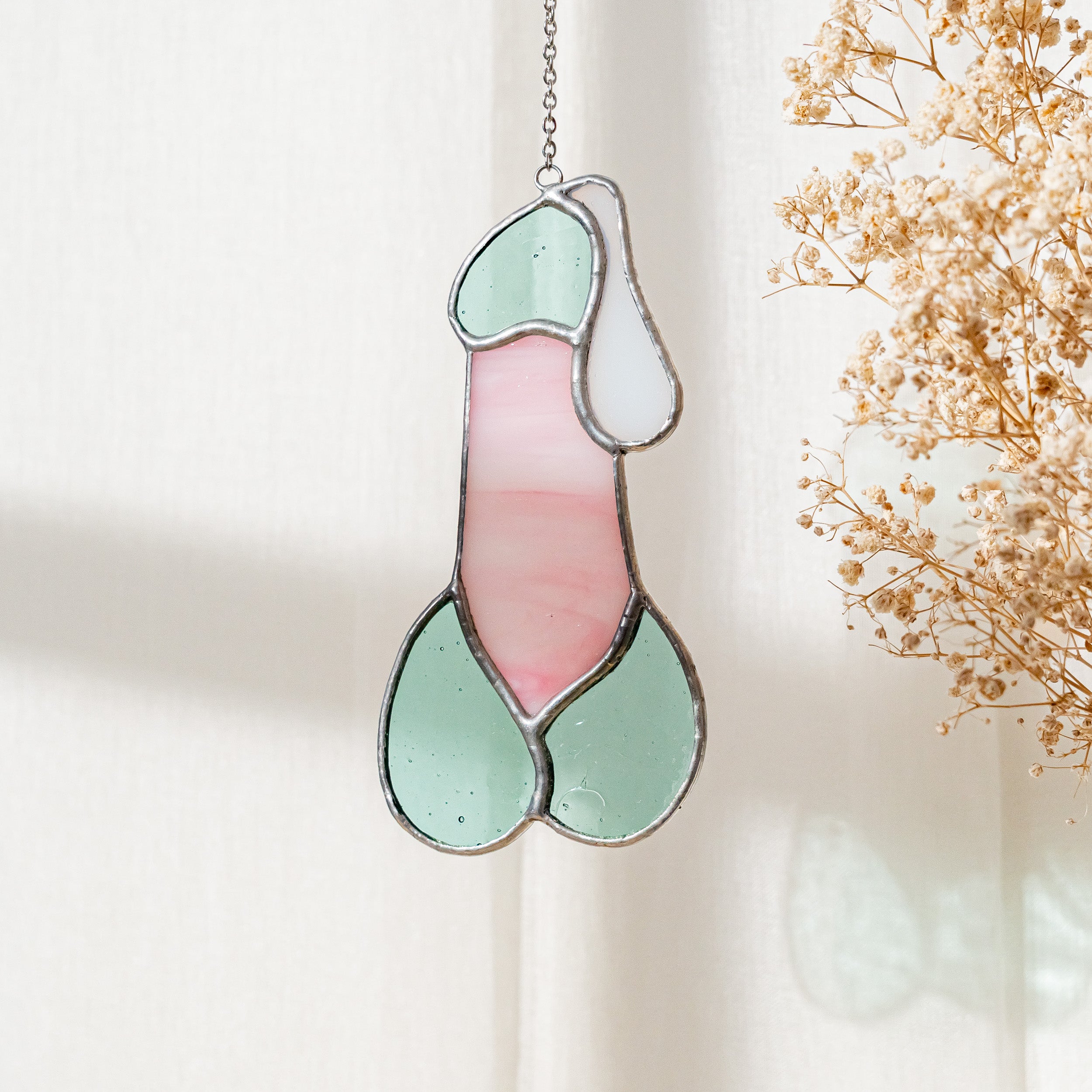 Stained Glass Penis Wall Art for Playful Home Decor