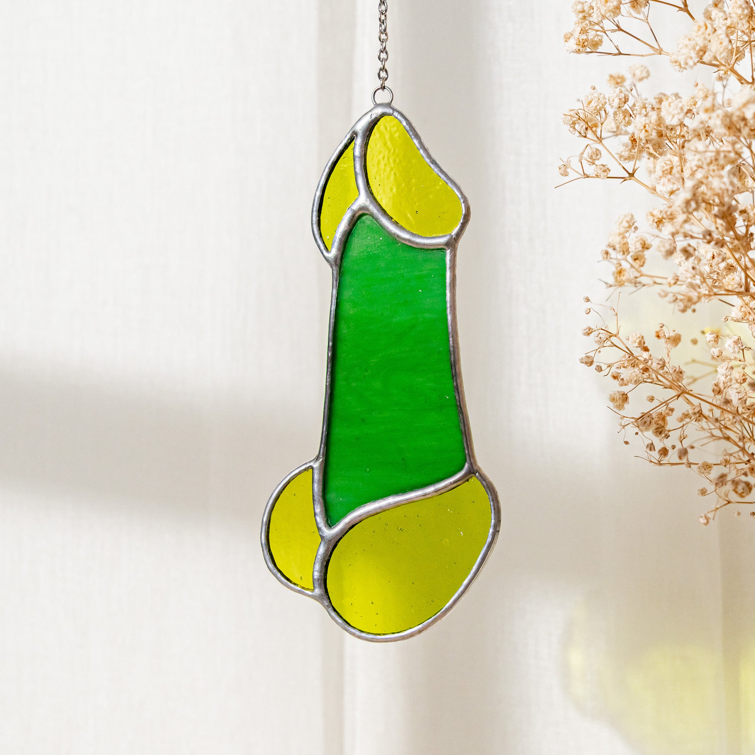 Quirky Stained Glass Penis Art for a Fun Twist