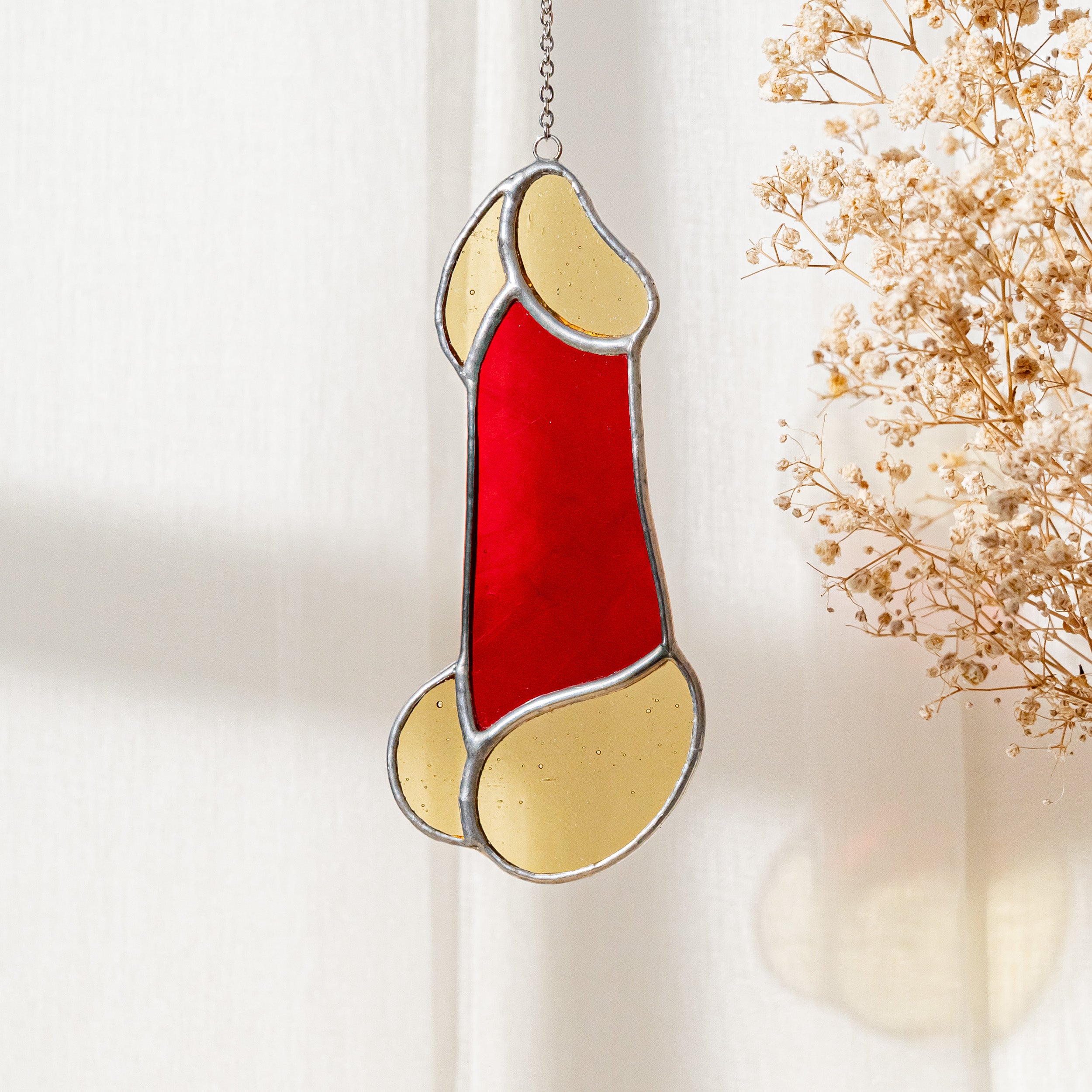 Quirky Stained Glass Penis Art for a Fun Twist