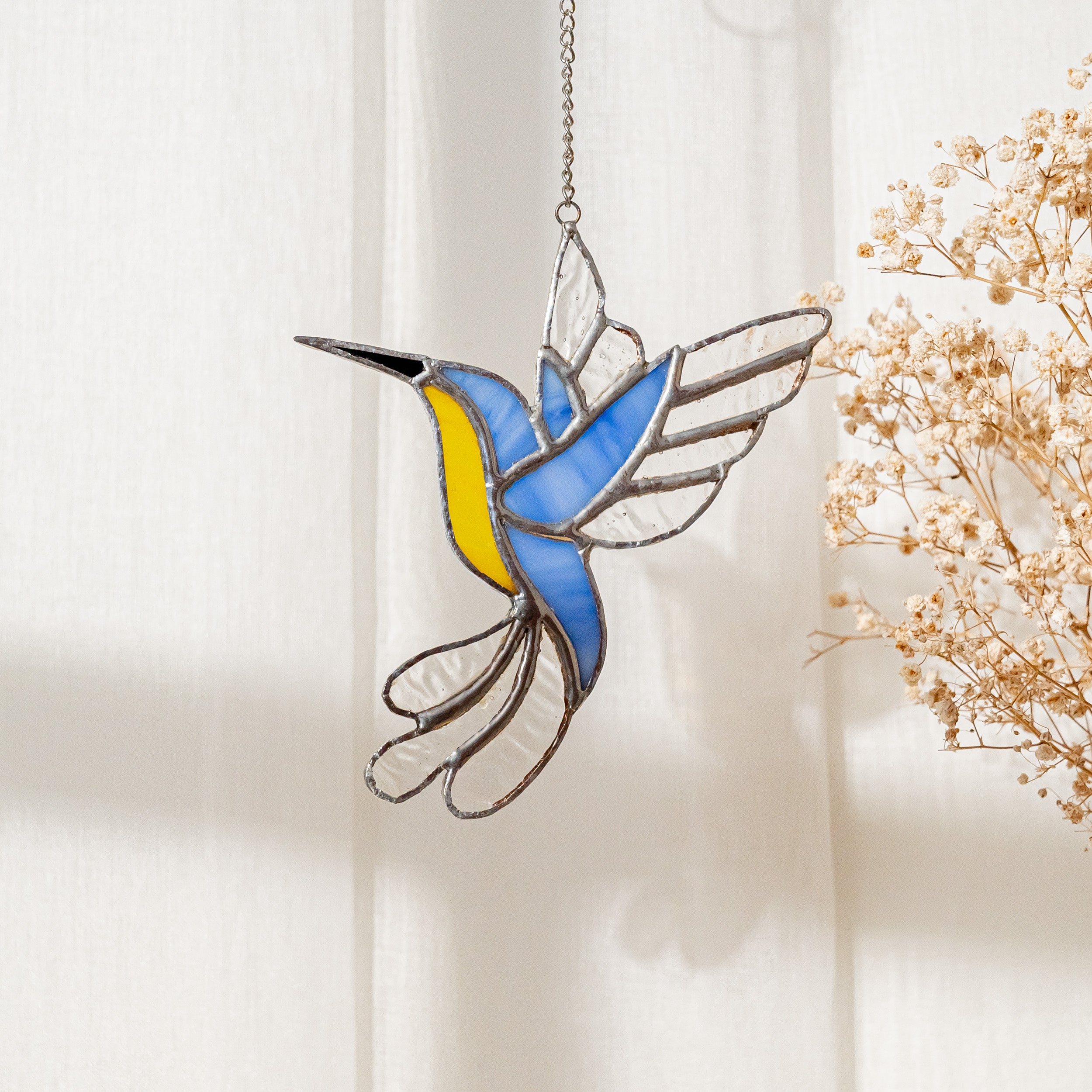 Hummingbird Stained Glass Suncatcher Glass and Glass Windows F35