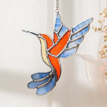 Hummingbird Stained Glass Suncatcher Glass and Glass Windows F35