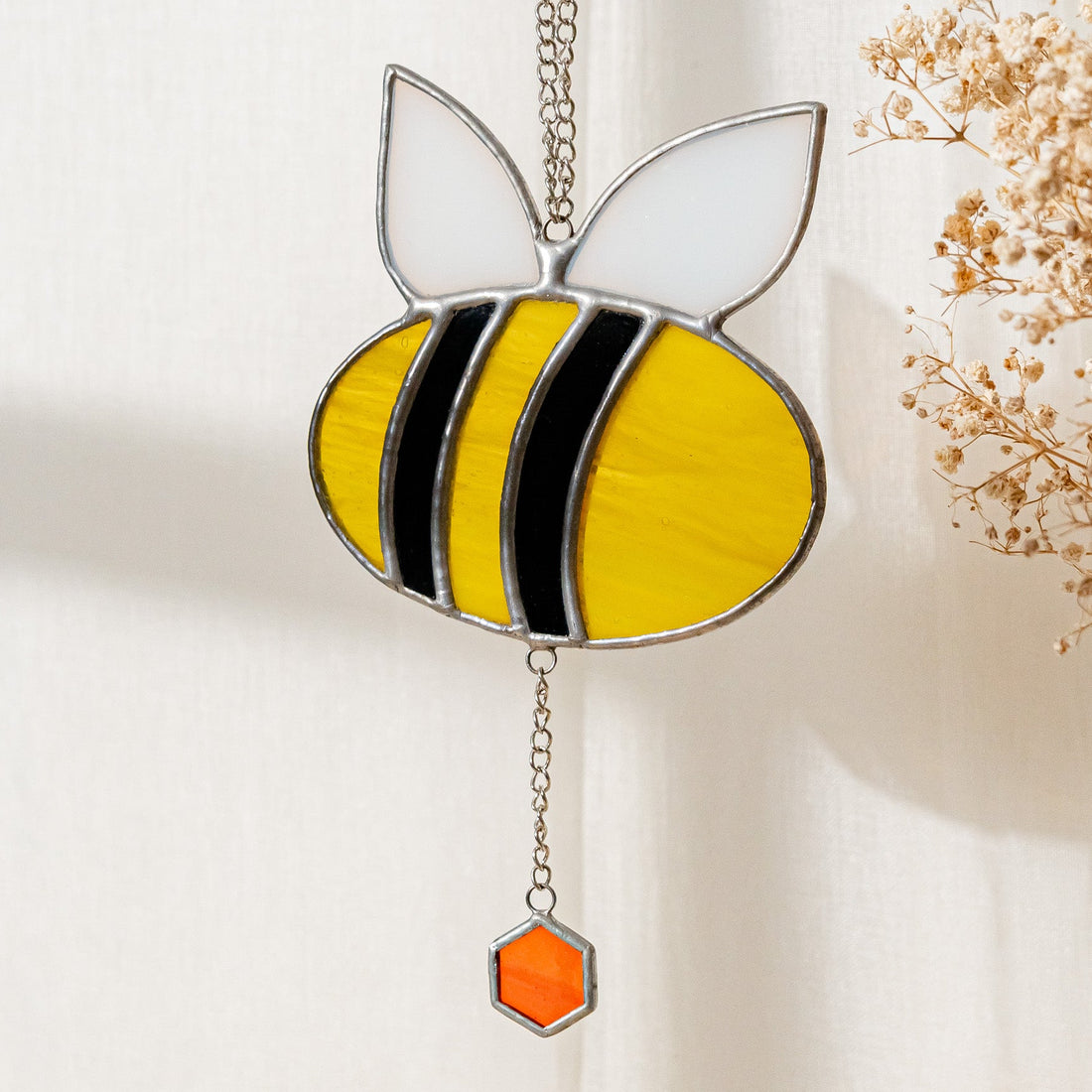 Bee Stained Glass Suncatcher for Window decorations F07