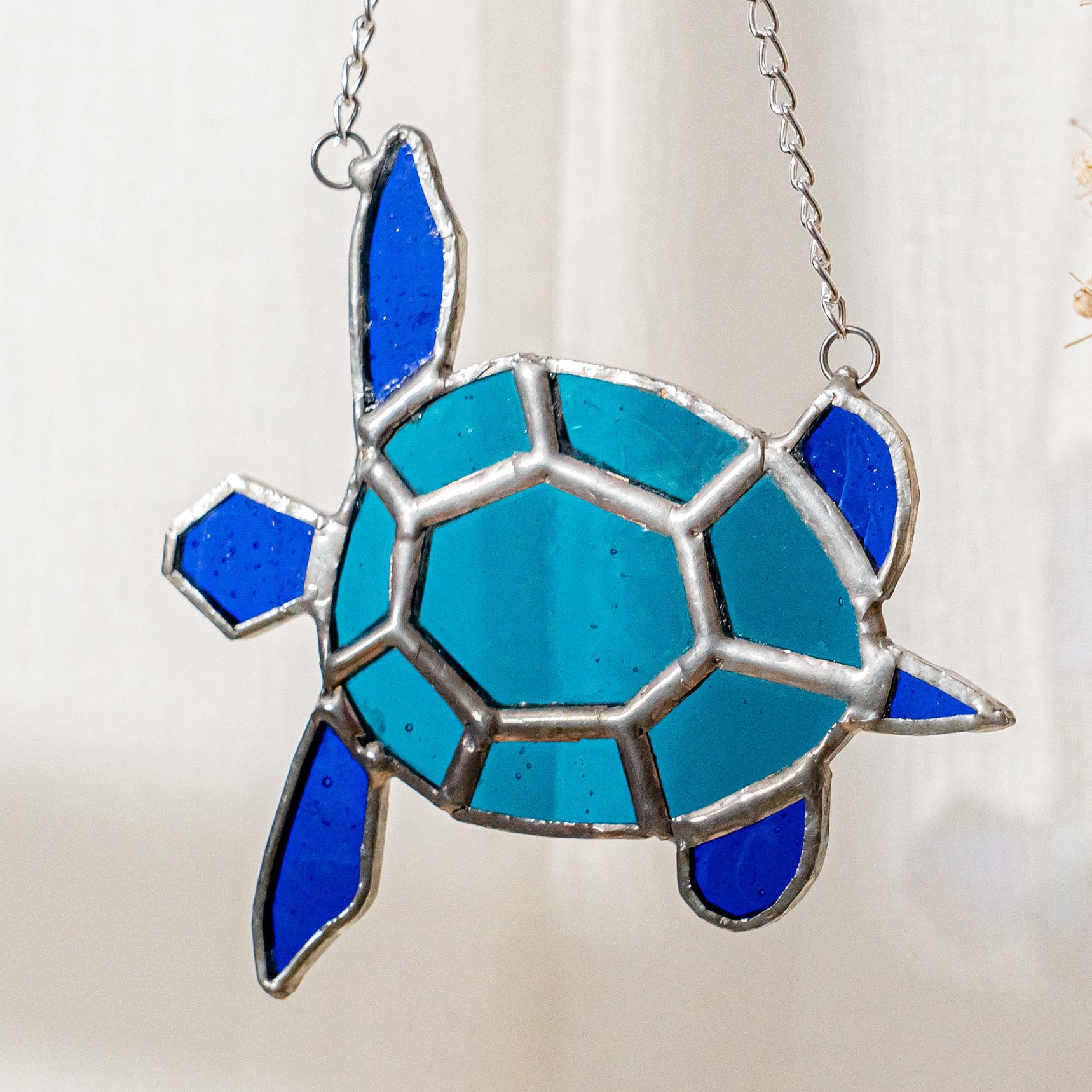 Sea Turtle Stained Glass Suncatcher, Artistic glass, art F30