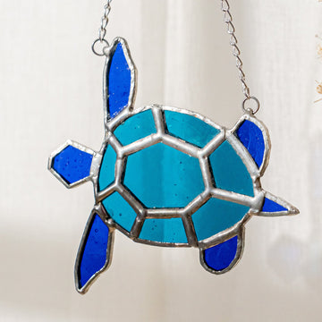 Sea Turtle Stained Glass Suncatcher, Artistic glass, art F30