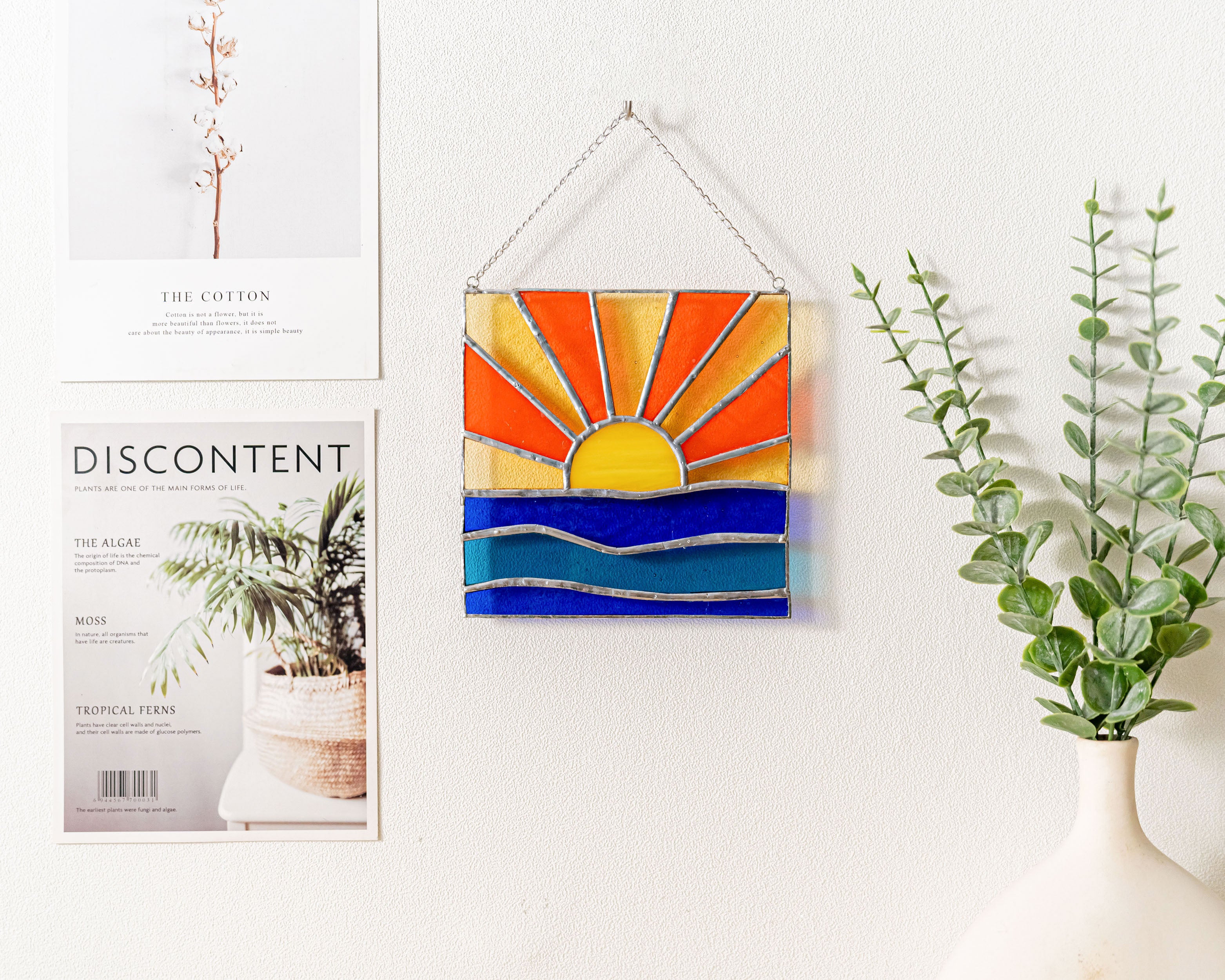 Stained Glass Sunrise Suncatcher Handmade for Window Clings Stained Glass F25