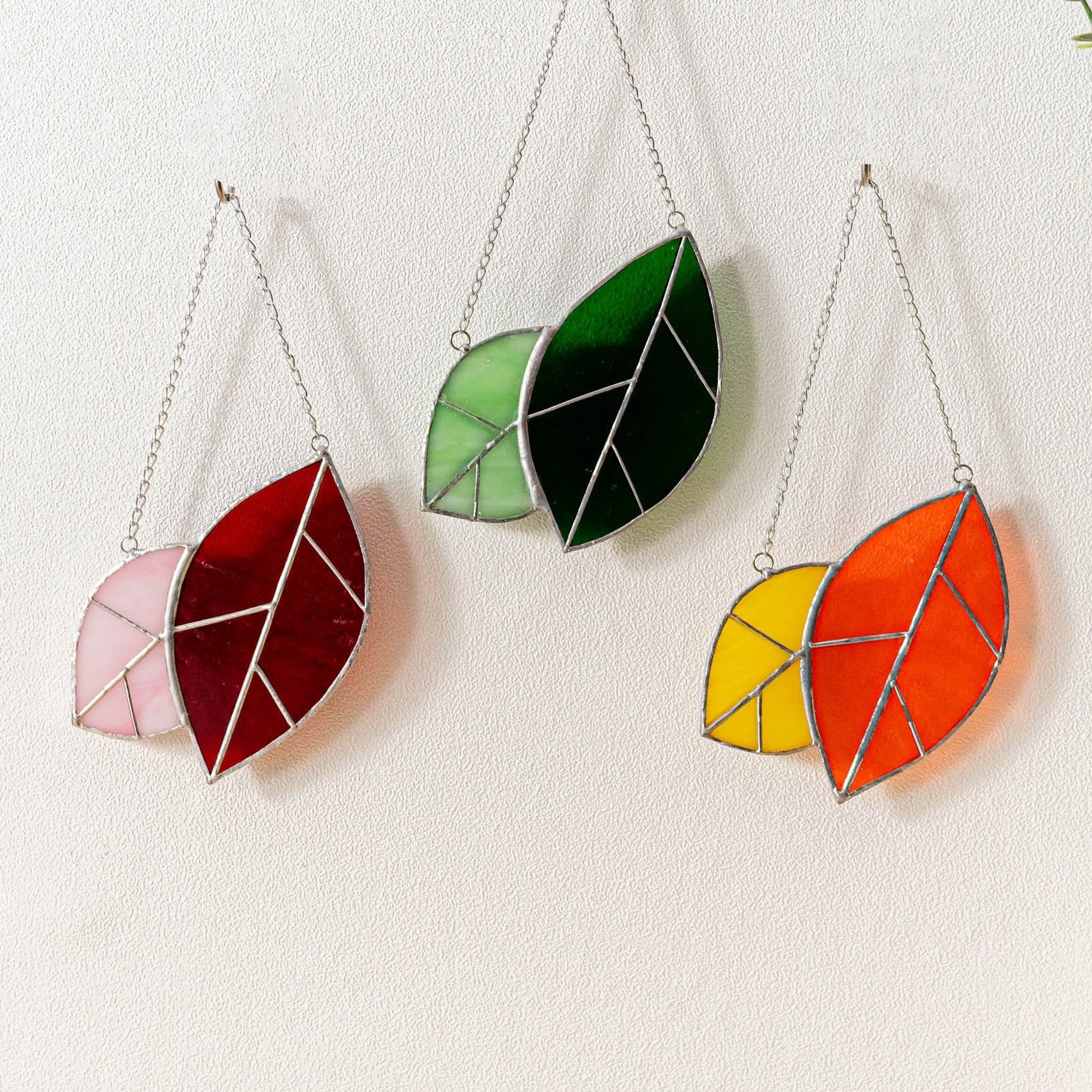 Leaves Stained Glass for Tropical style art, boho F31