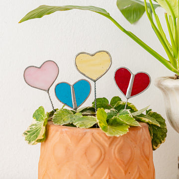Stained Glass Valentine Heart for Plants and Home Decor