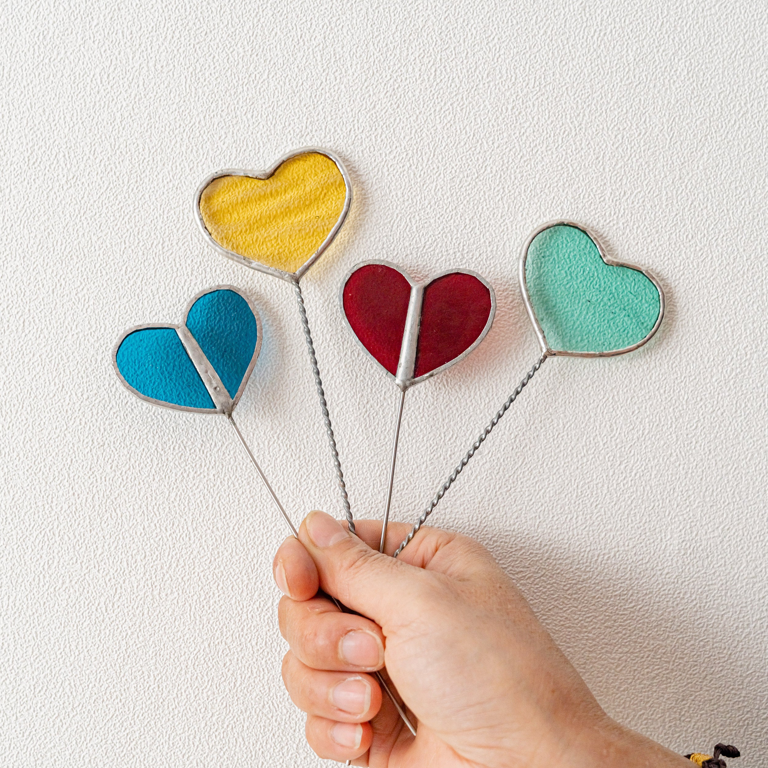 Stained Glass Heart for Plant Stakes and Home Decor