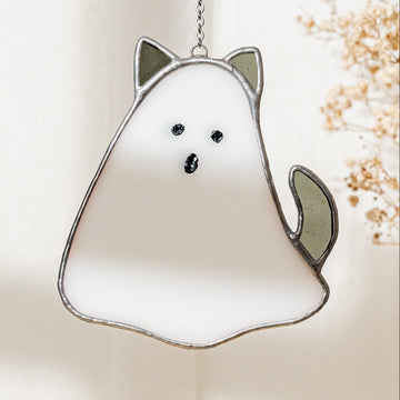 Stained Glass Ghost for ghost home decor and spooky wall decor F78