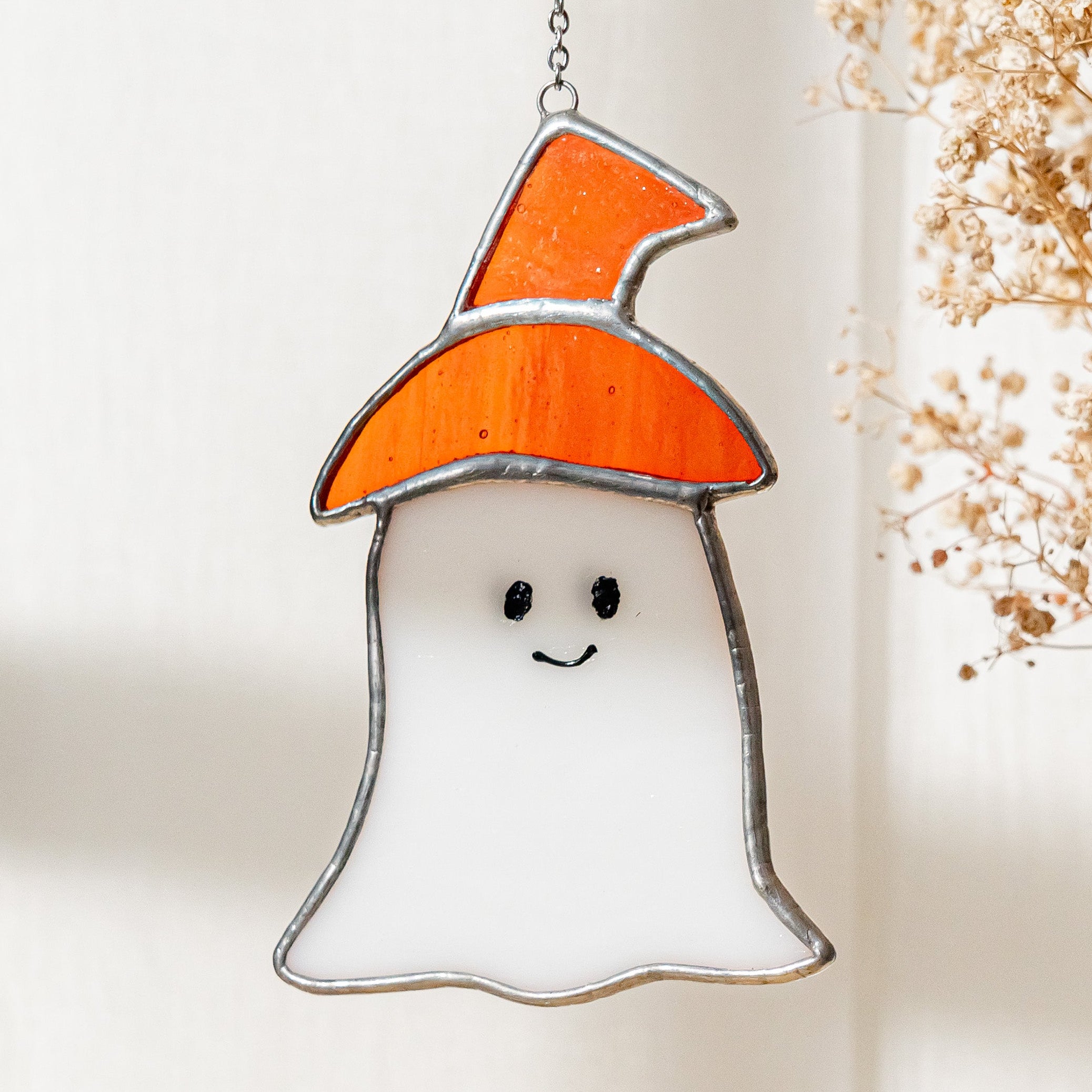 Stained Glass Ghost, cute ghost decor and halloween hanging ghost F78
