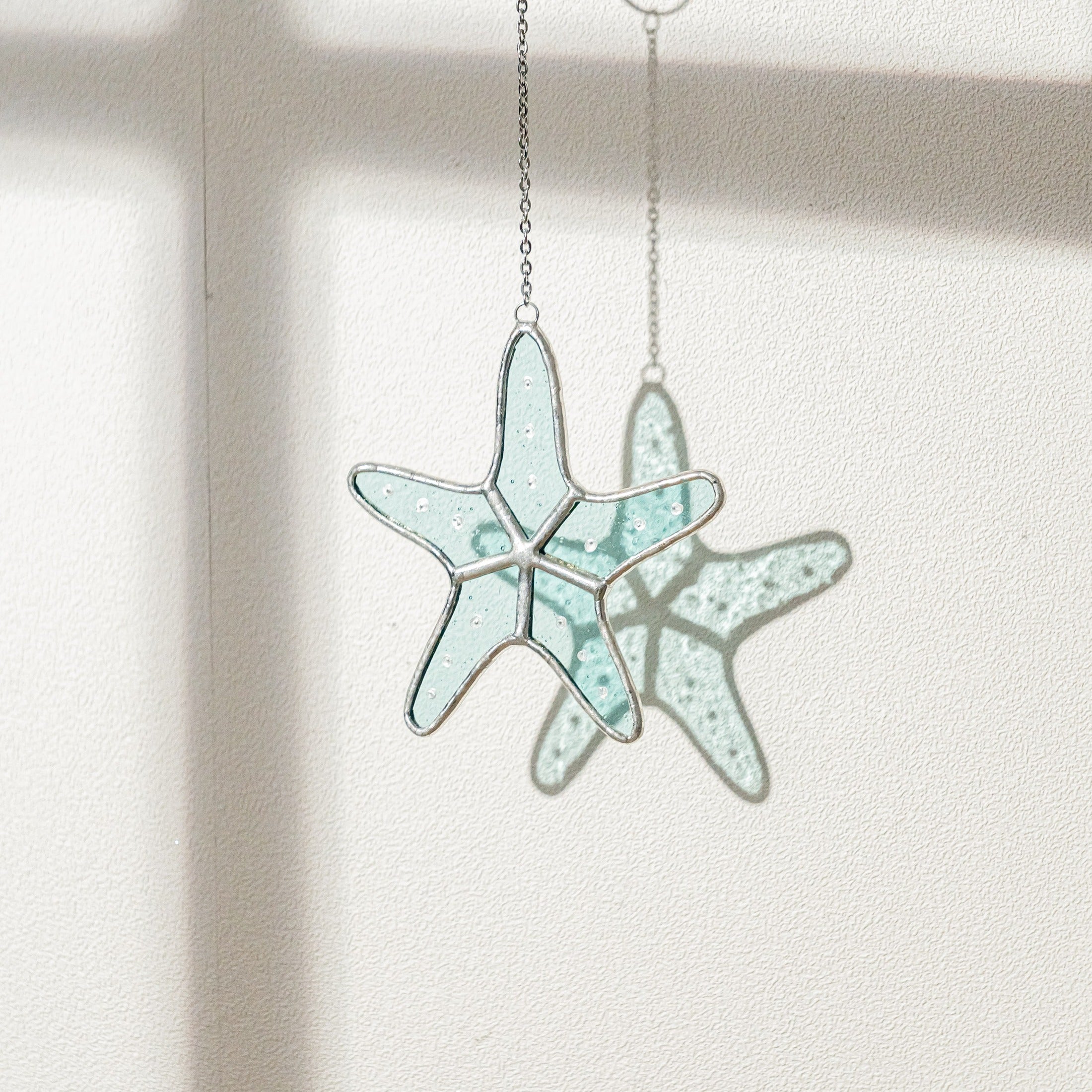 Starfish Stained Glass Decorative Hanging for Beach Decor Q24