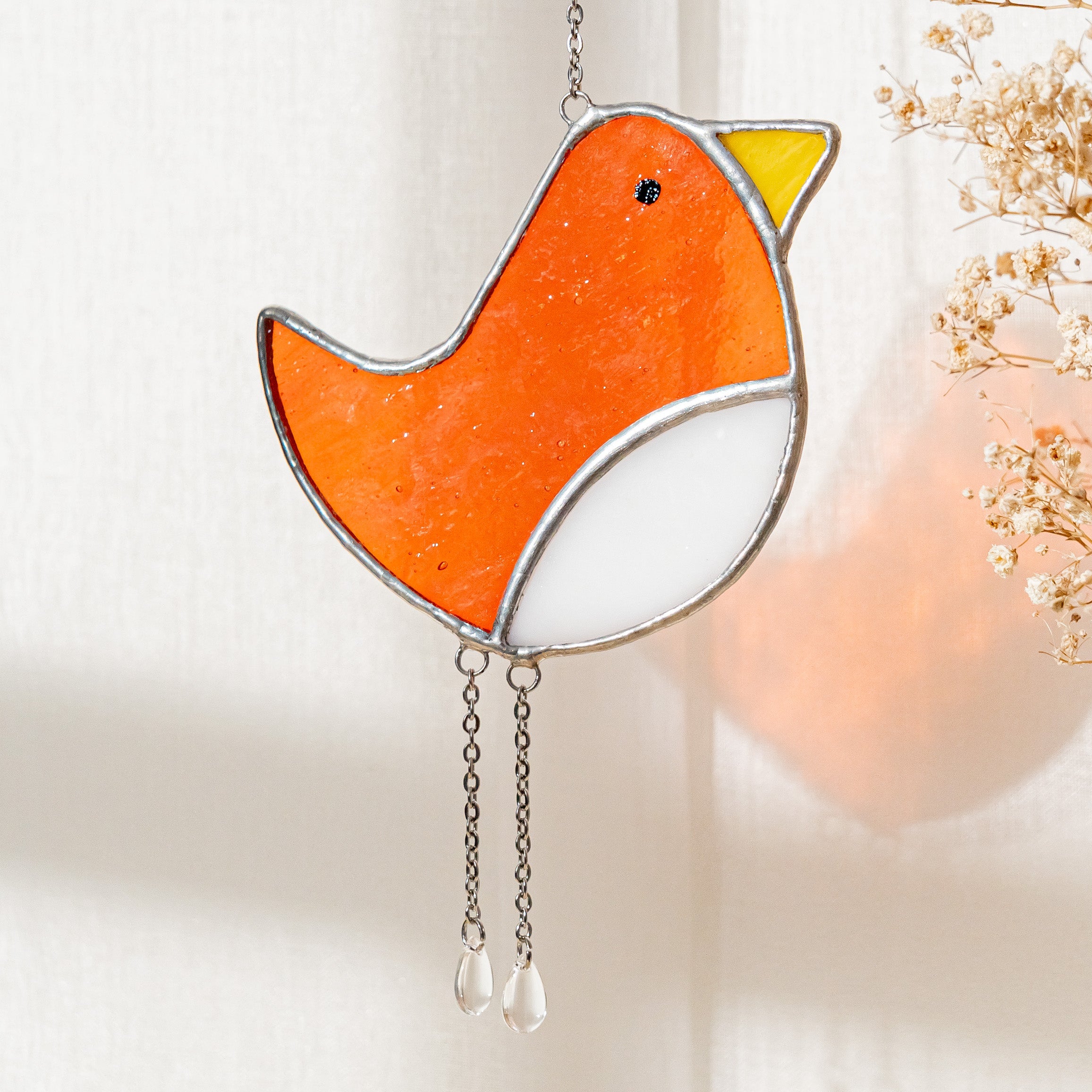 Bird Suncatcher Stained Glass for Window decorations, art F15