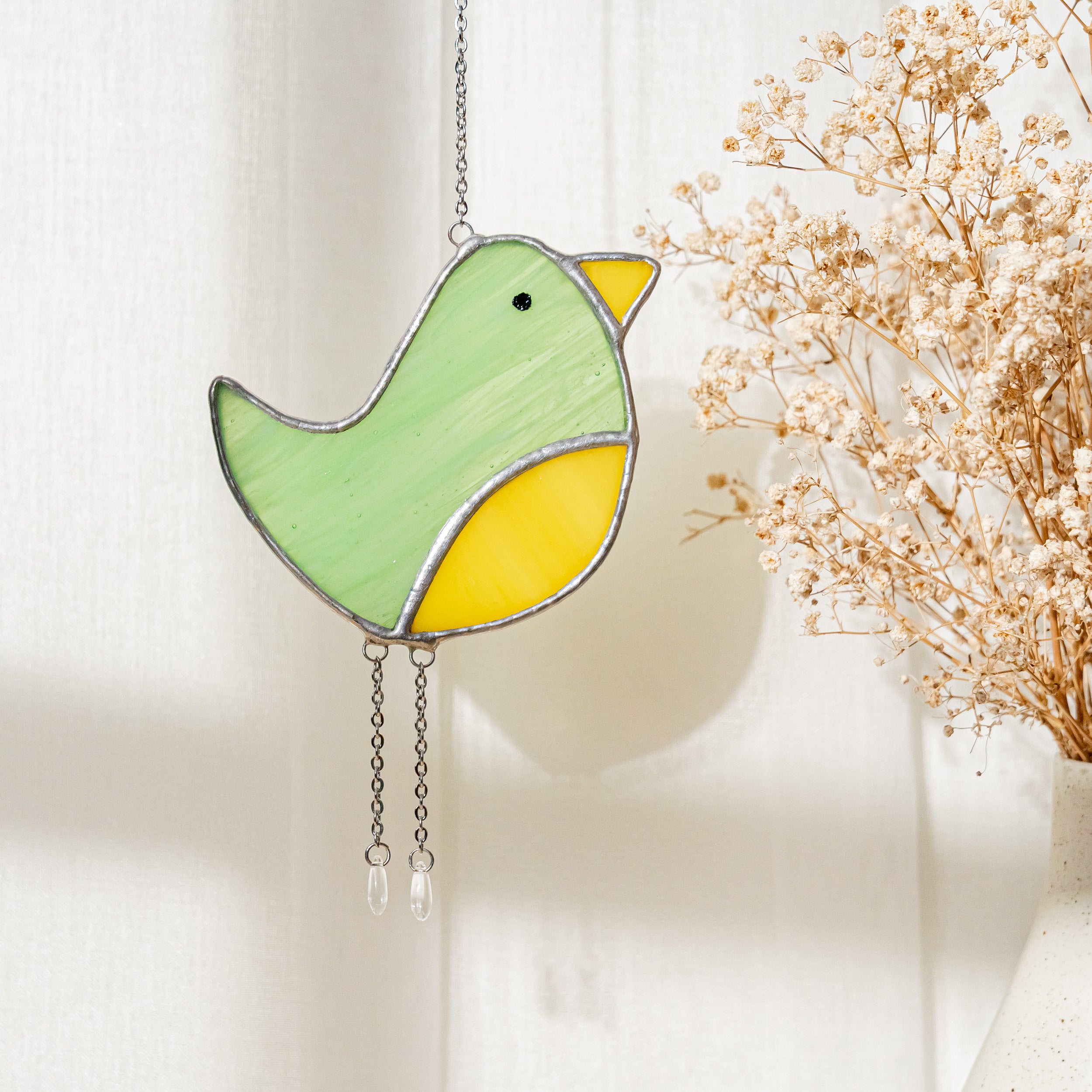 Bird Suncatcher Stained Glass, Artistic glass suncatcher and F15