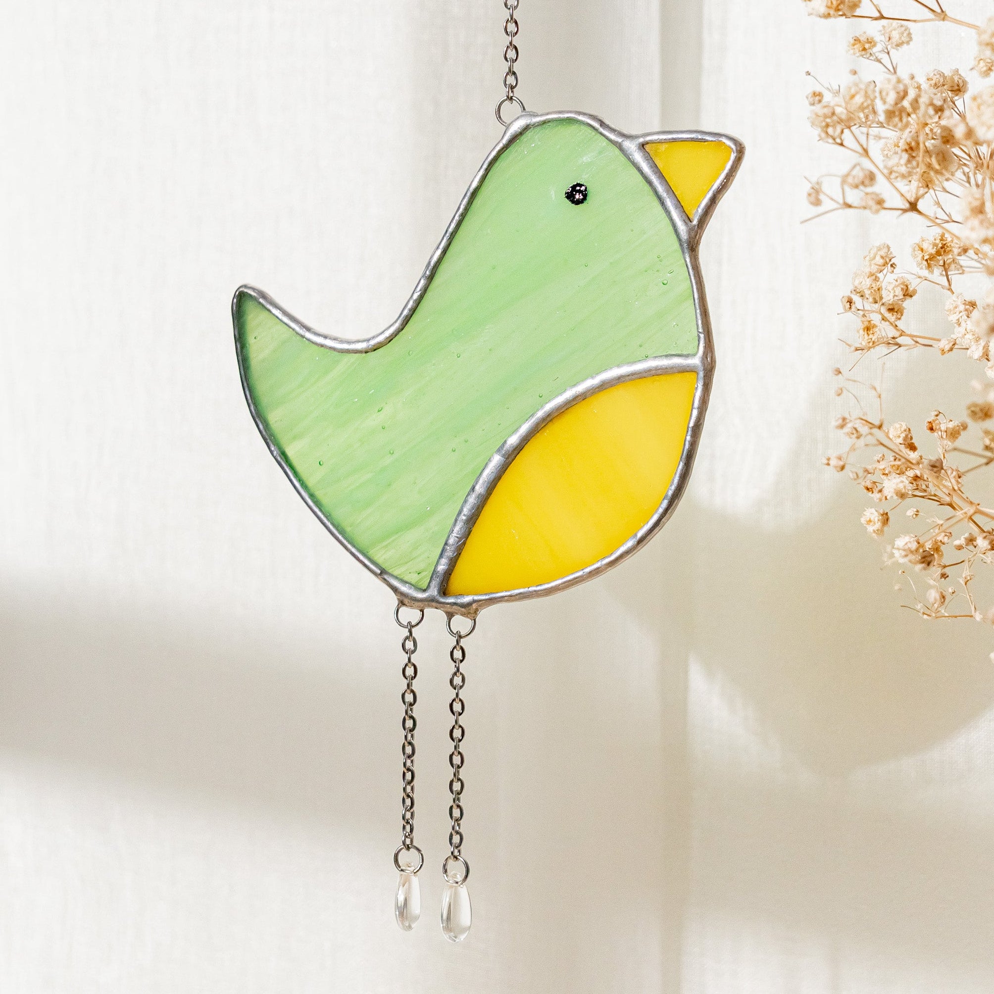 Bird Suncatcher Stained Glass, Artistic glass suncatcher and F15