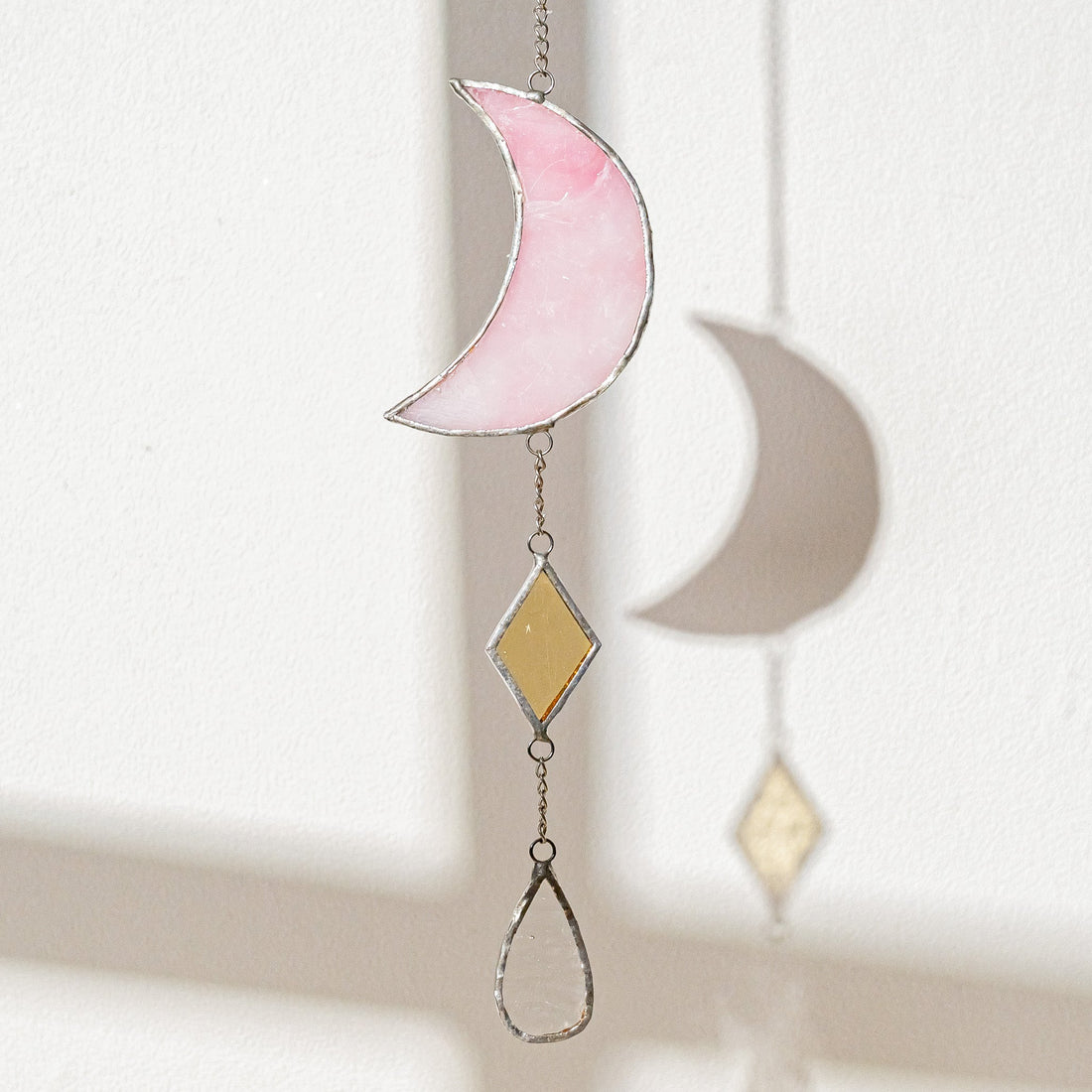 Moon Stained Glass Suncatcher, Artistic glass suncatcher F38