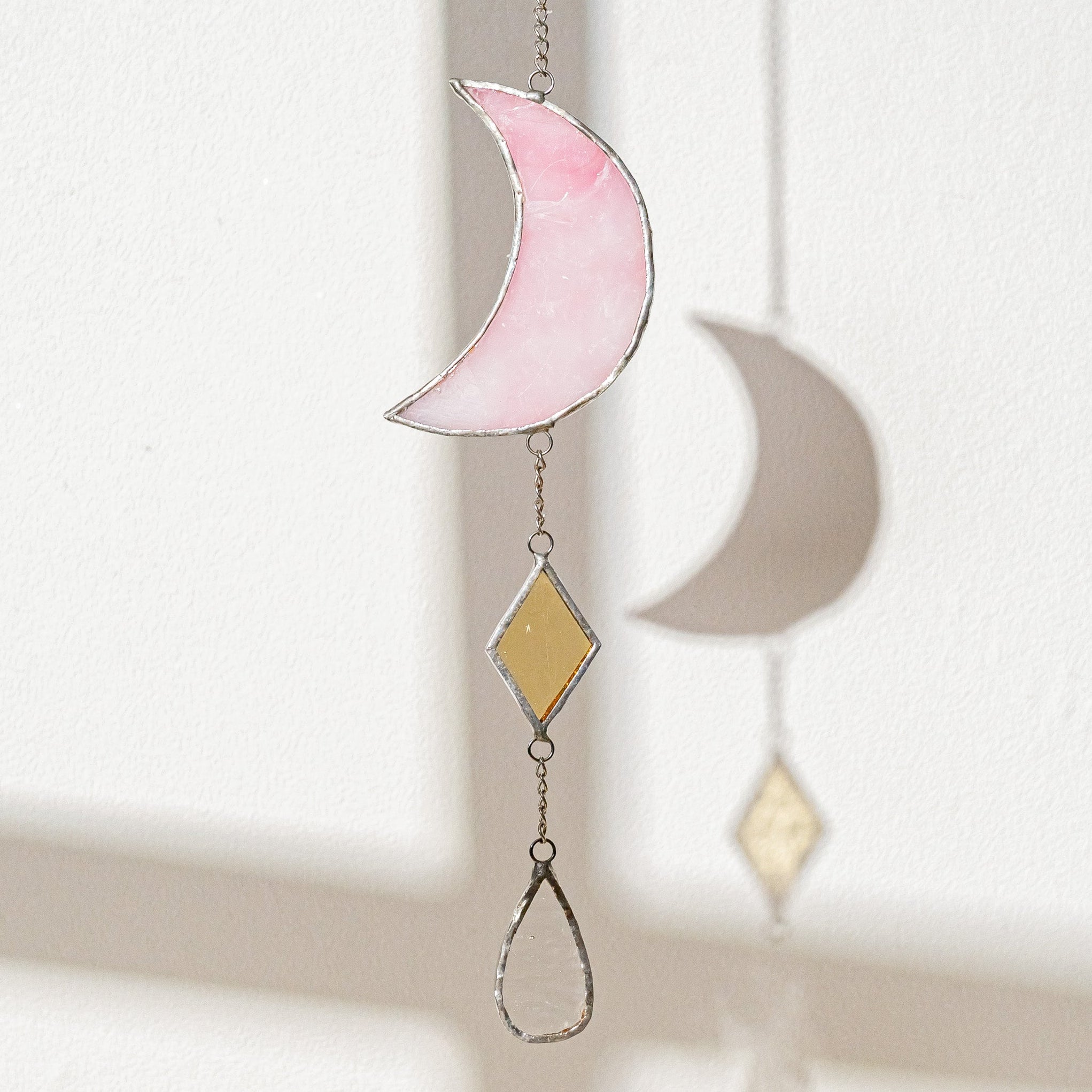 Moon Stained Glass Suncatcher, Artistic glass suncatcher F38