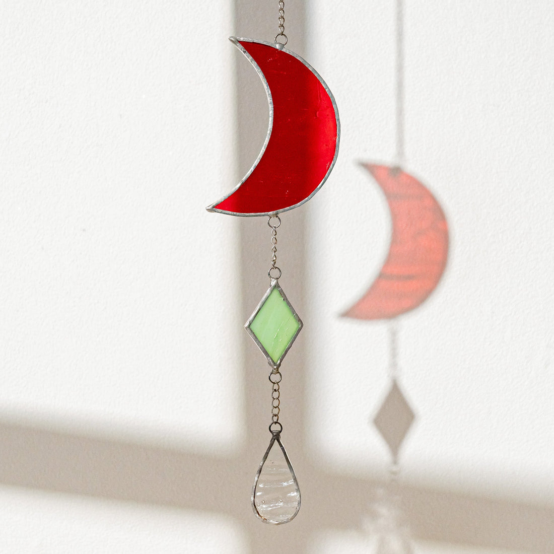Moon Stained Glass Suncatcher for Window decorations, art F38