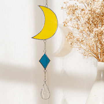 Moon Stained Glass Suncatcher for Stained glass window F38