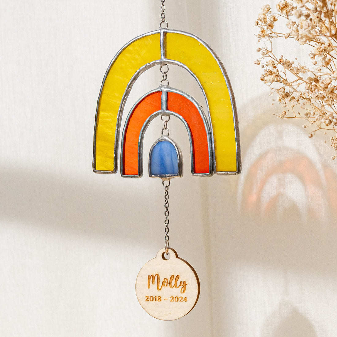 Personalized Rainbow Pet Memorial Suncatcher, Dog ornaments F32