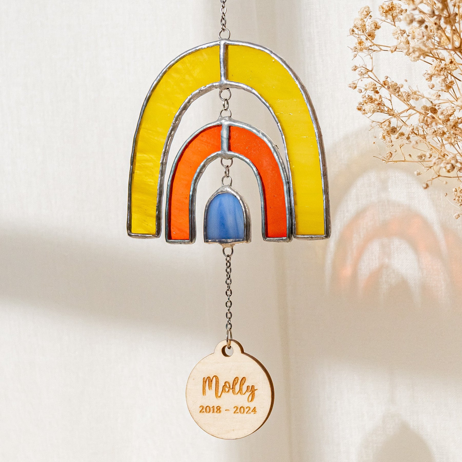 Personalized Rainbow Pet Memorial Suncatcher, Pet memorial F32