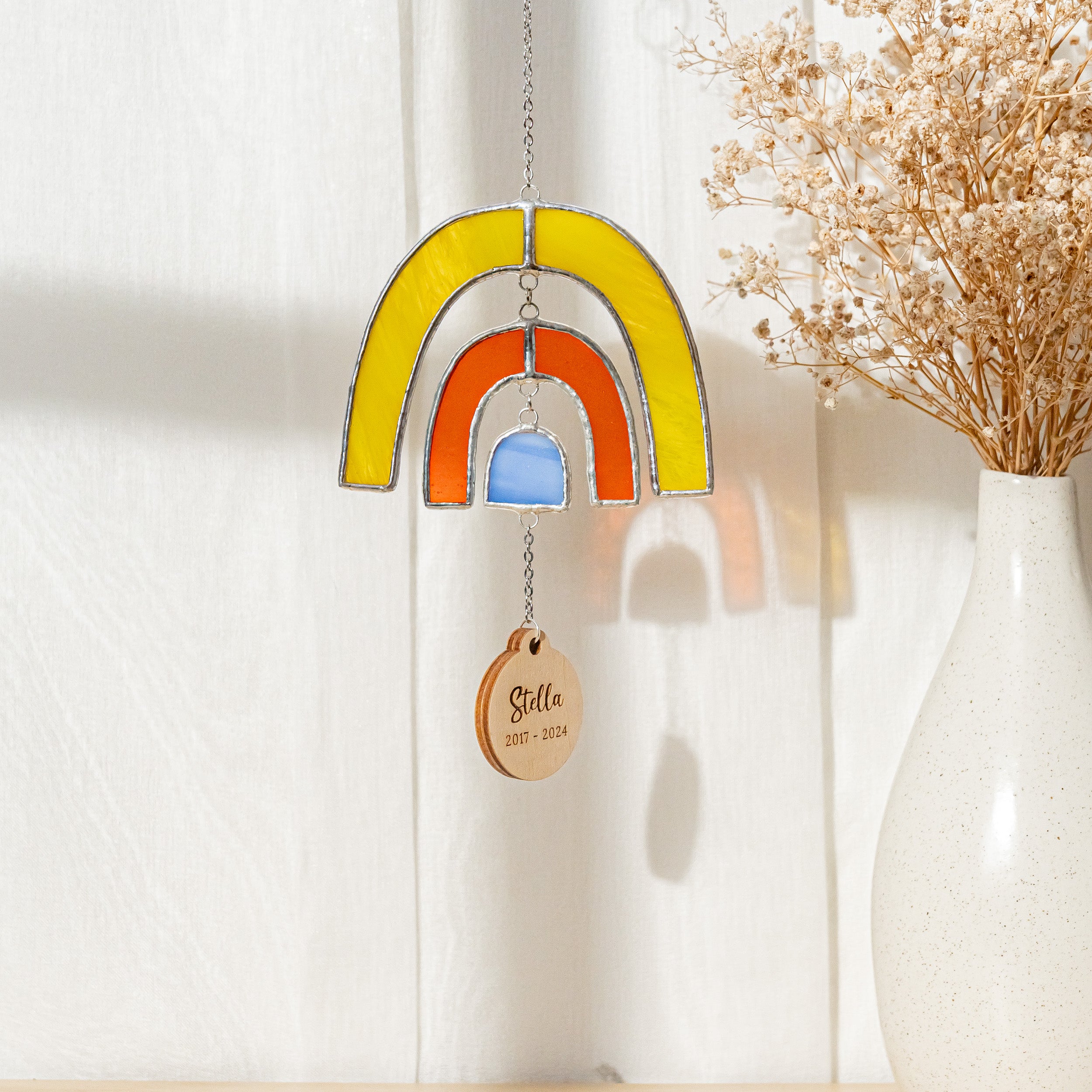 Personalized Rainbow Pet Memorial Suncatcher, Dog ornaments F32
