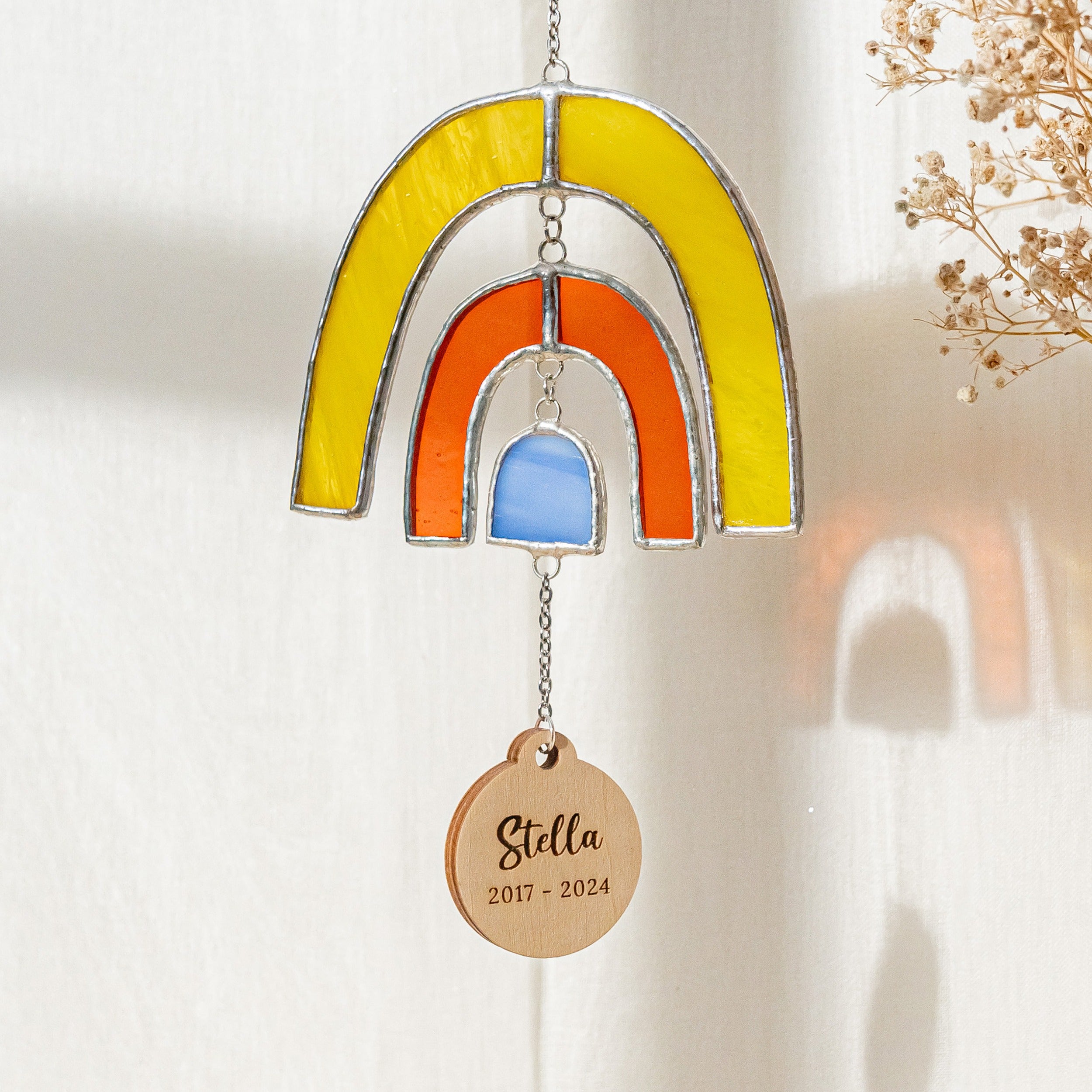 Personalized Rainbow Pet Memorial Suncatcher, Dog ornaments F32