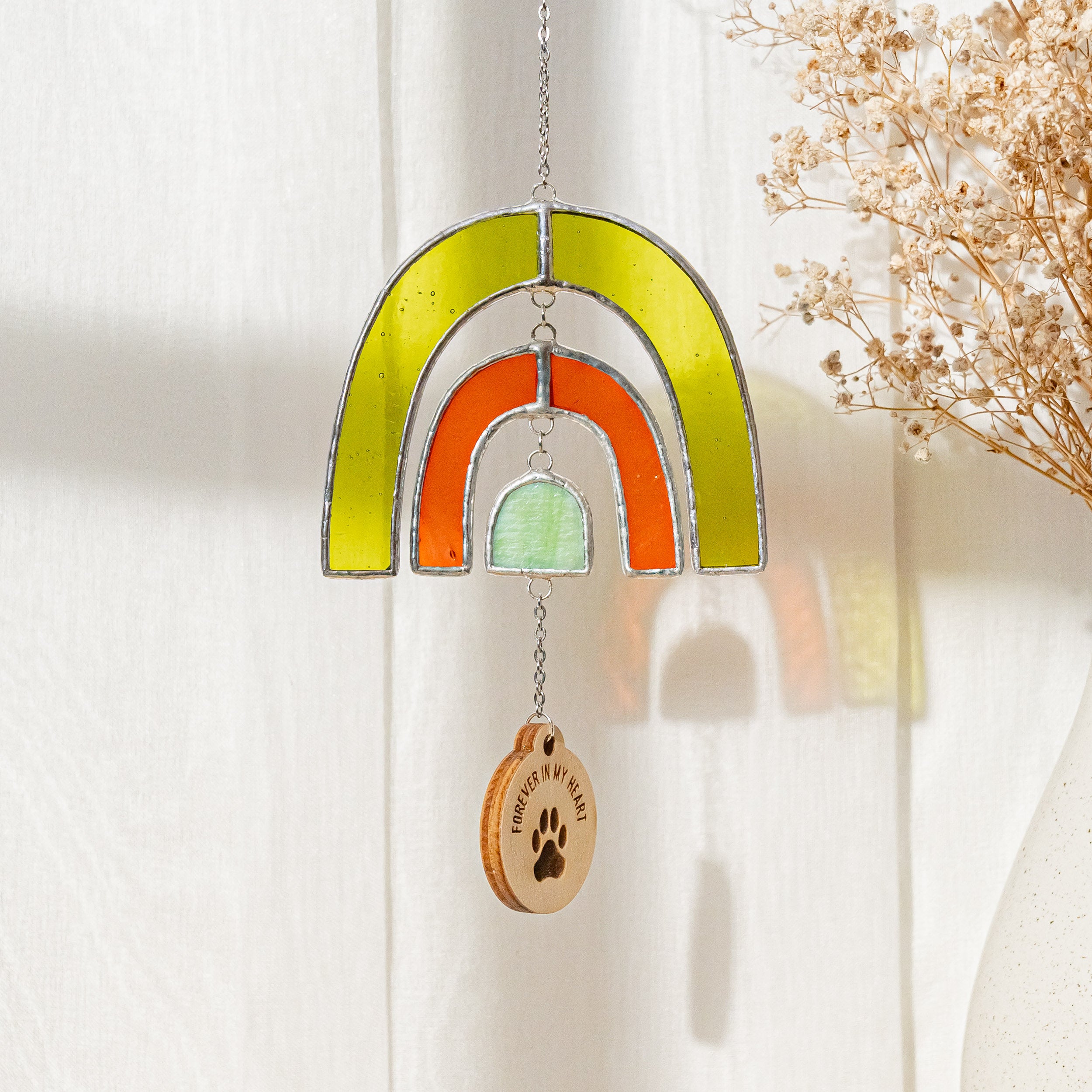 Personalized Rainbow Pet Memorial Suncatcher, Pet memorial gifts F32