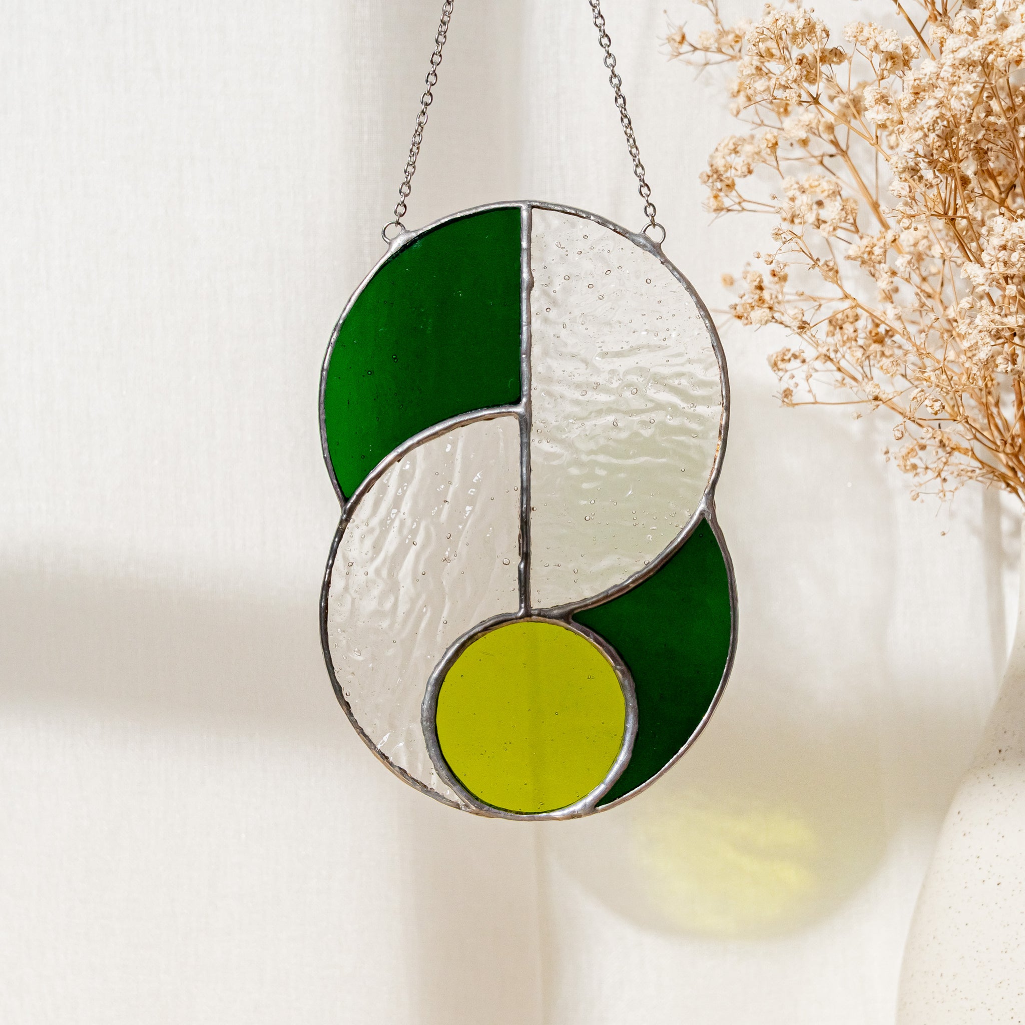 Suncatcher Stained Glass Wall Hanging For Bright Boho Home Decor