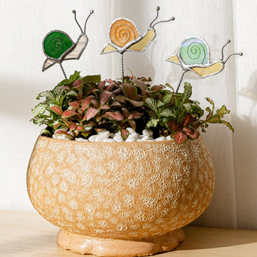 Stained Glass Snail Plant Stakes Decor for Plant Support F42