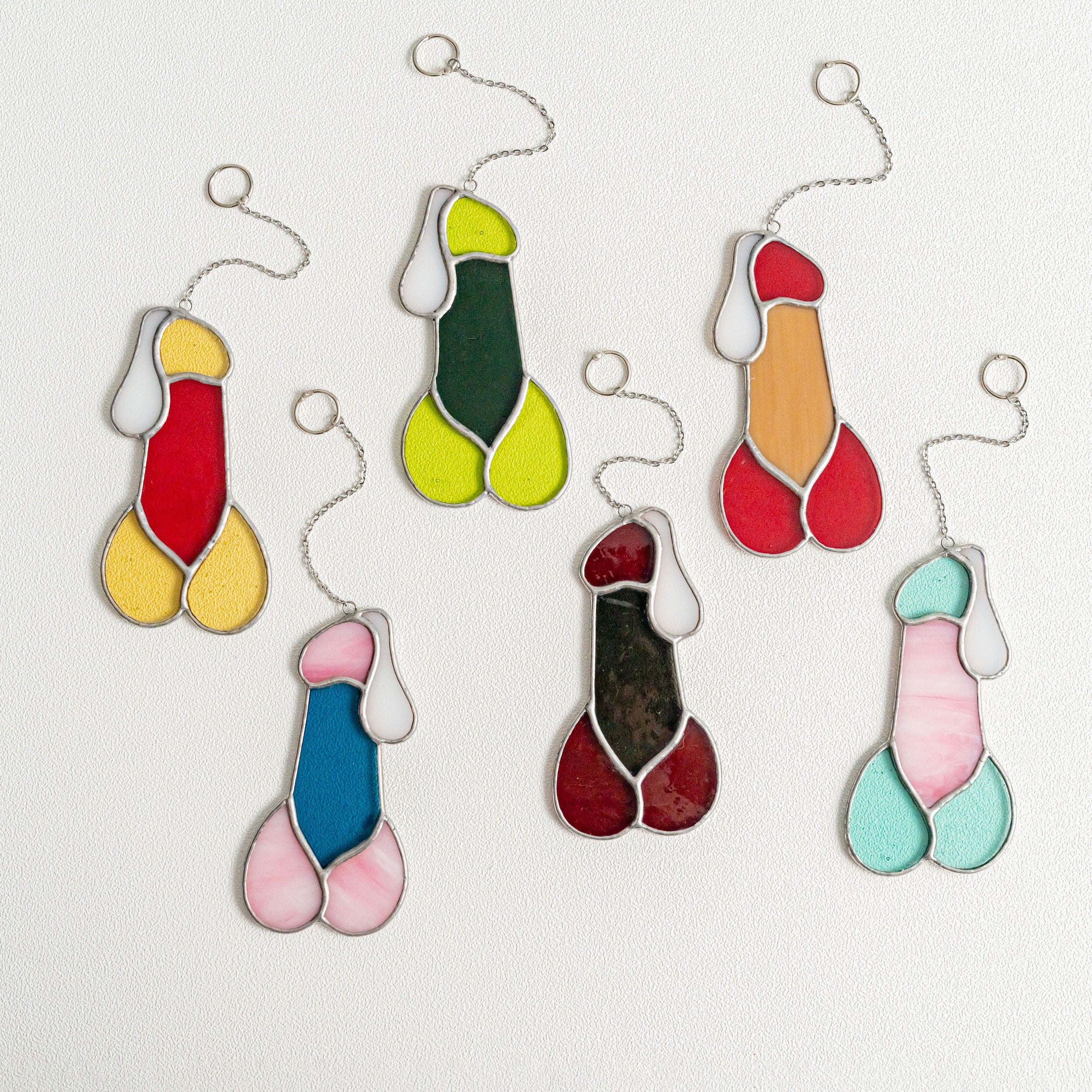 Quirky Stained Glass Penis Wall Art for a Fun and Vibrant Touch