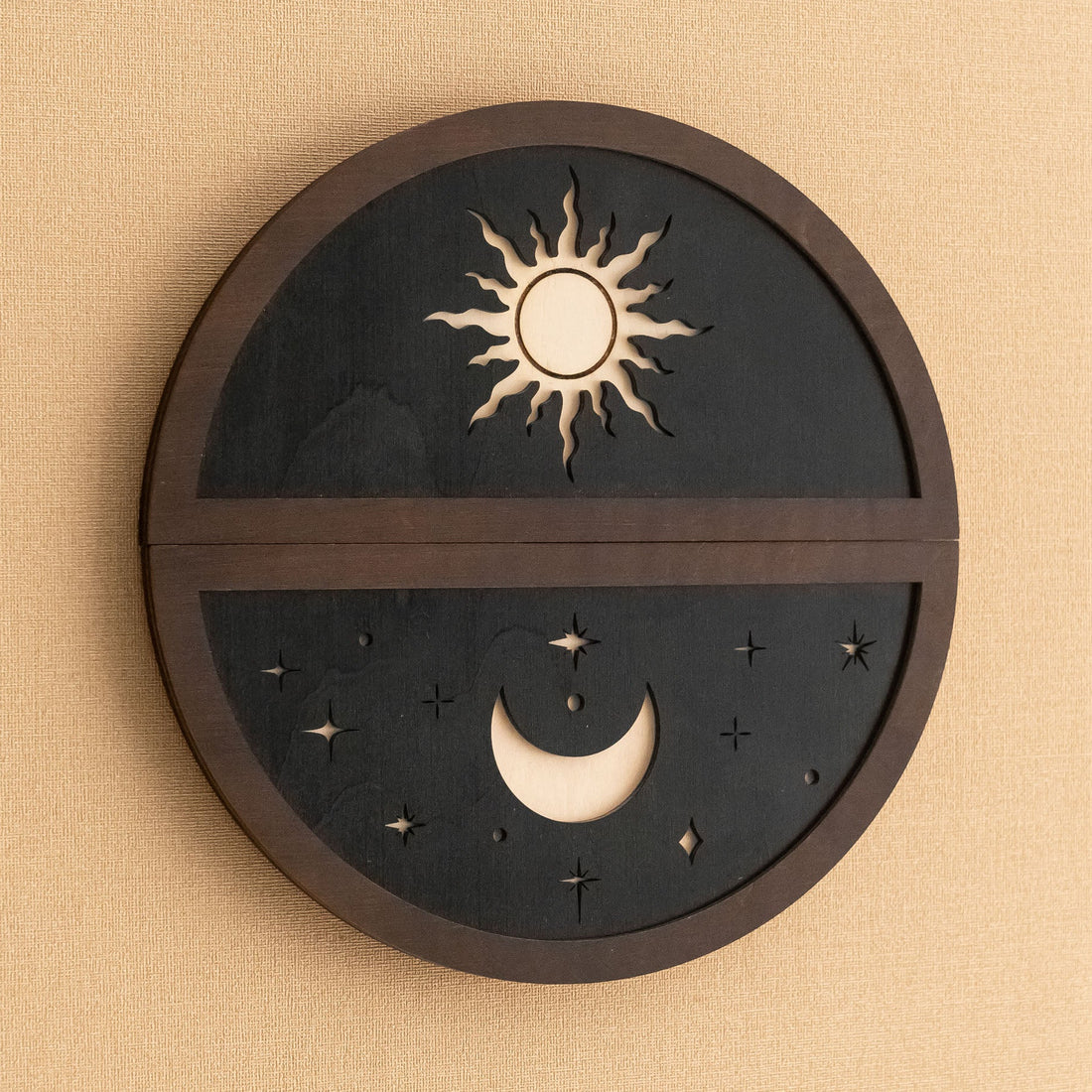Wooden Sun Moon Wall Art, Minimalist wood art and decor Y57