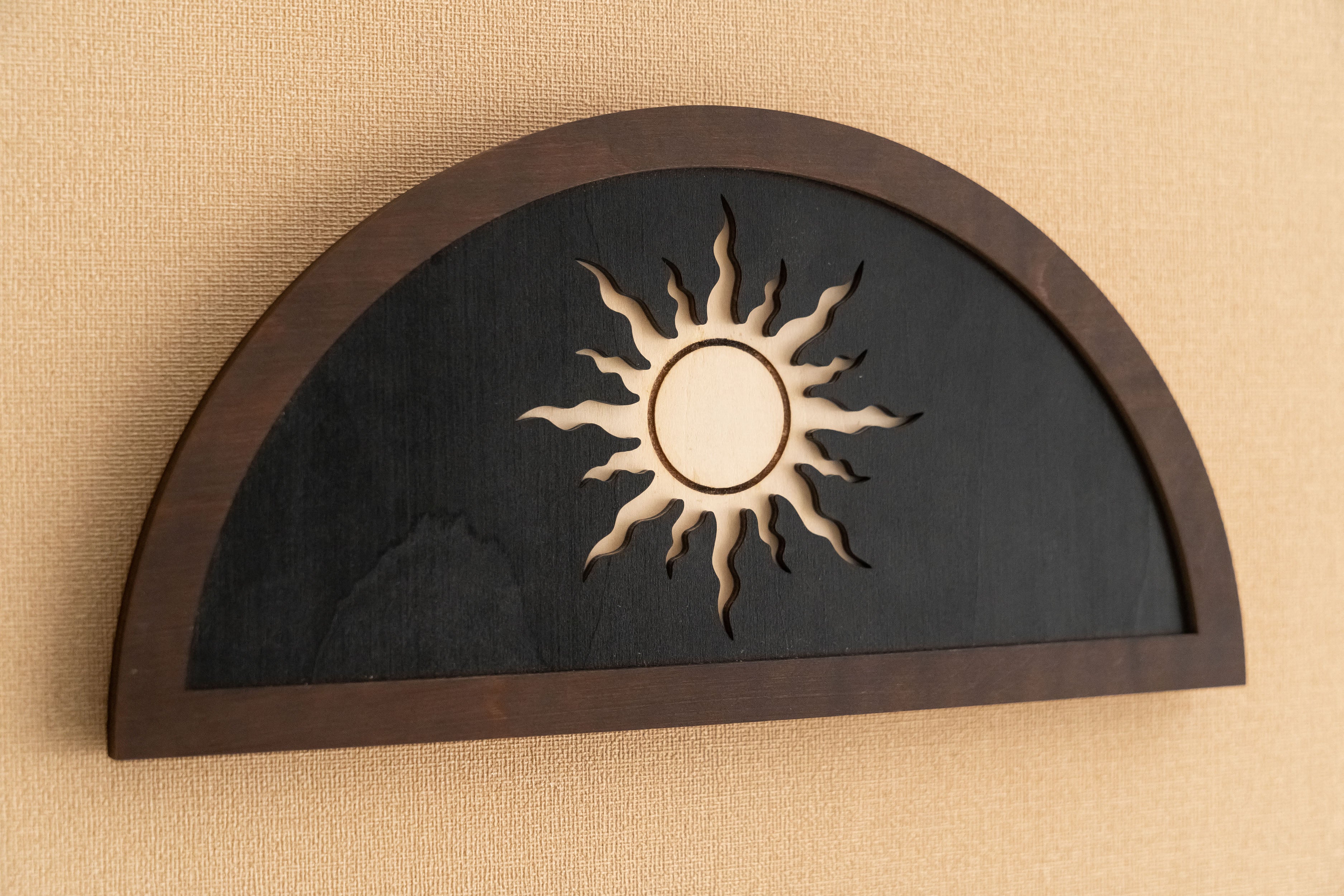 Wooden Sun Moon Wall Art for Celestial wall art, decor Y57