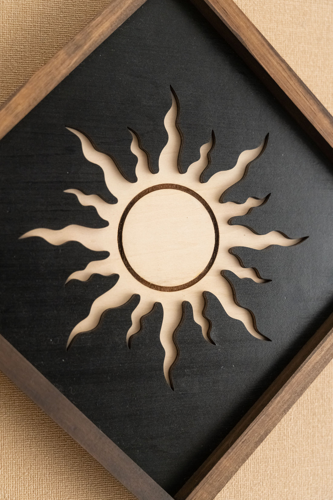 Sun and Moon Wooden Wall Art For Celestial Boho Home Decor Accent