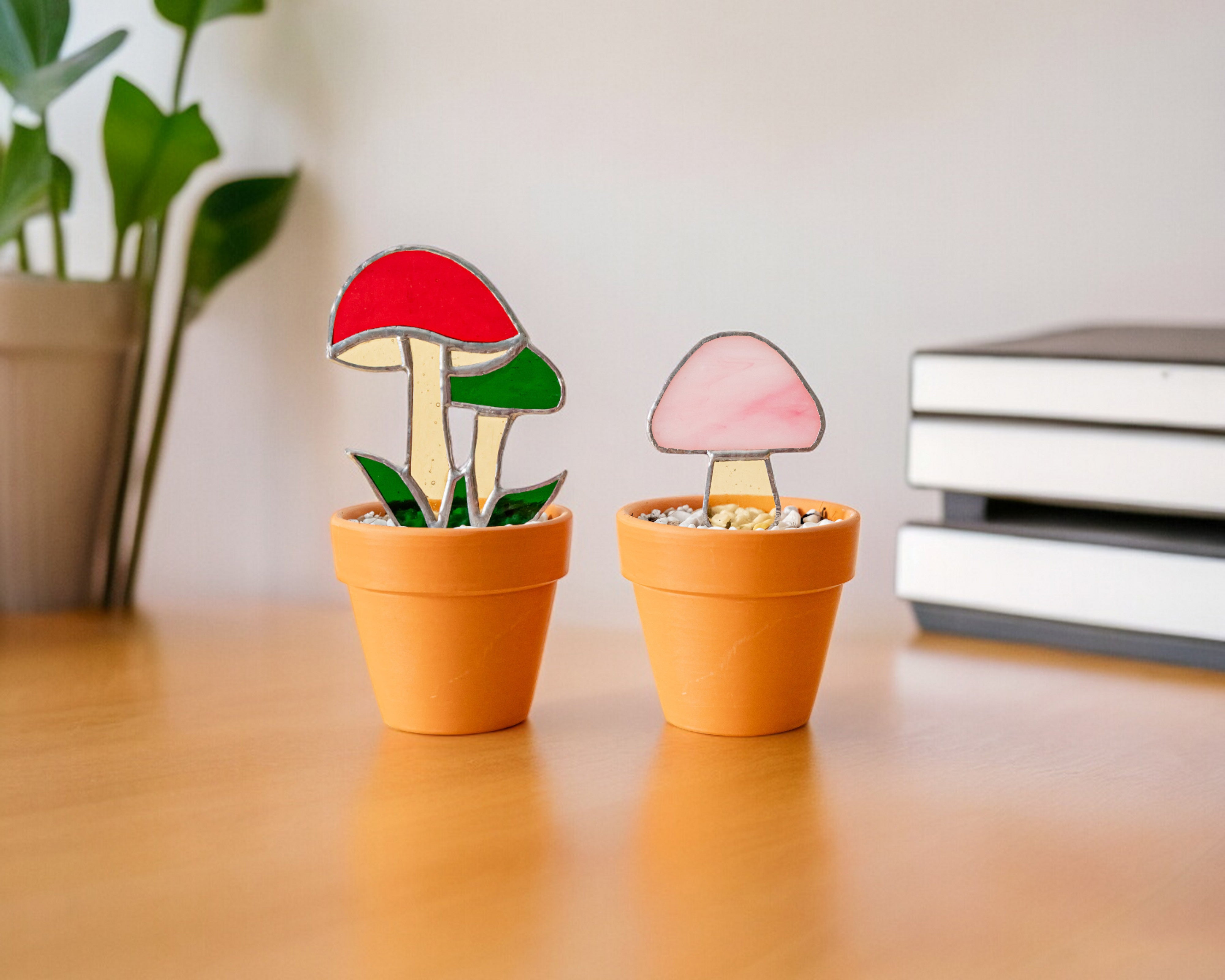 Stained Glass Mushroom Plant Stakes glass for Stained Glass Garden F49