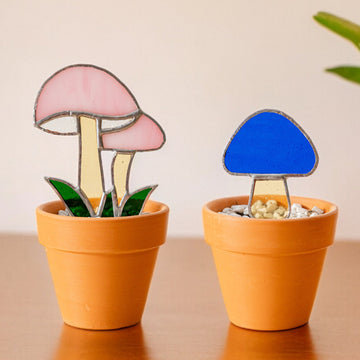 Stained Glass Mushroom Plant Stakes glass for Stained Glass Garden F49