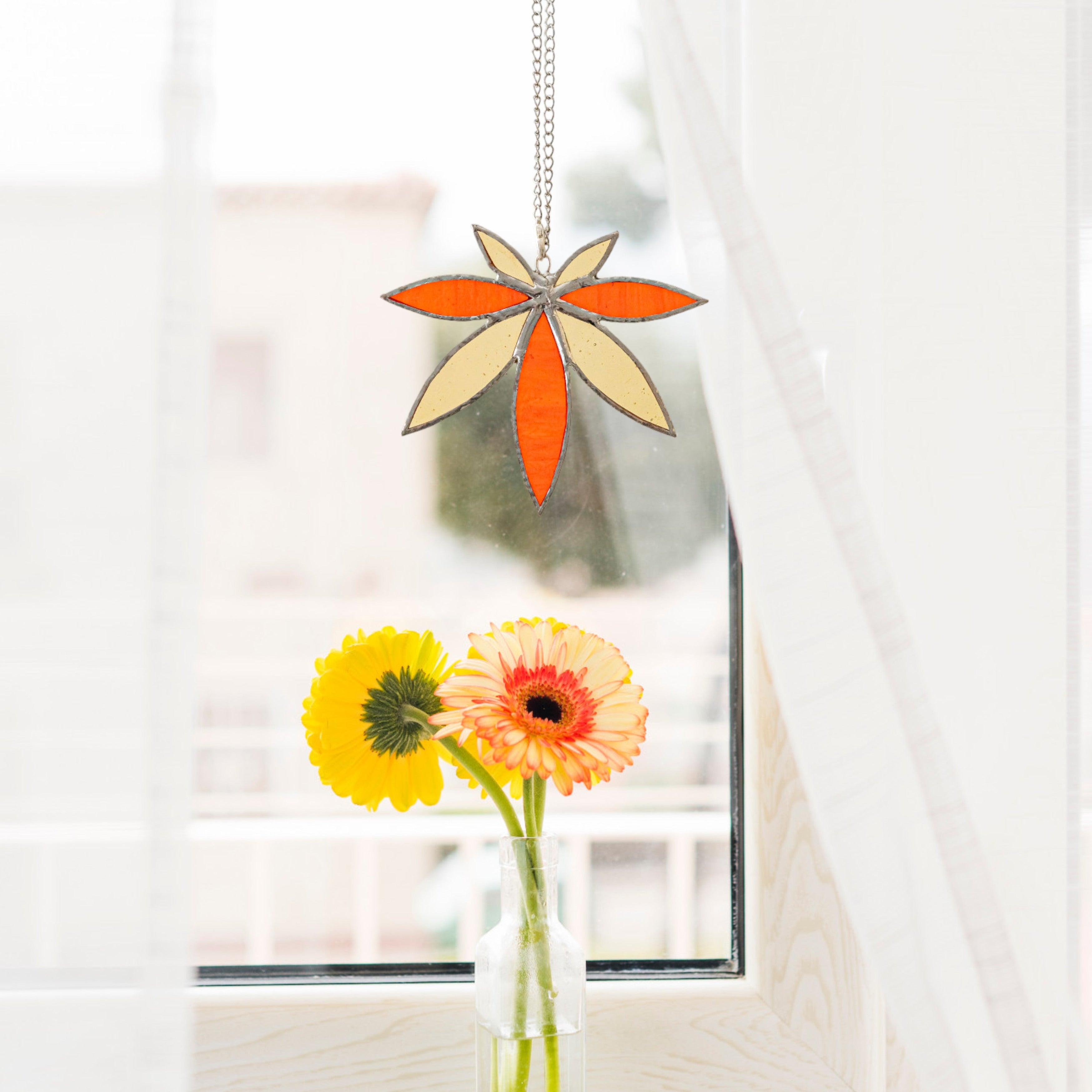 Glass Leaf Window Decor Suncatcher for Home and Garden Gifts